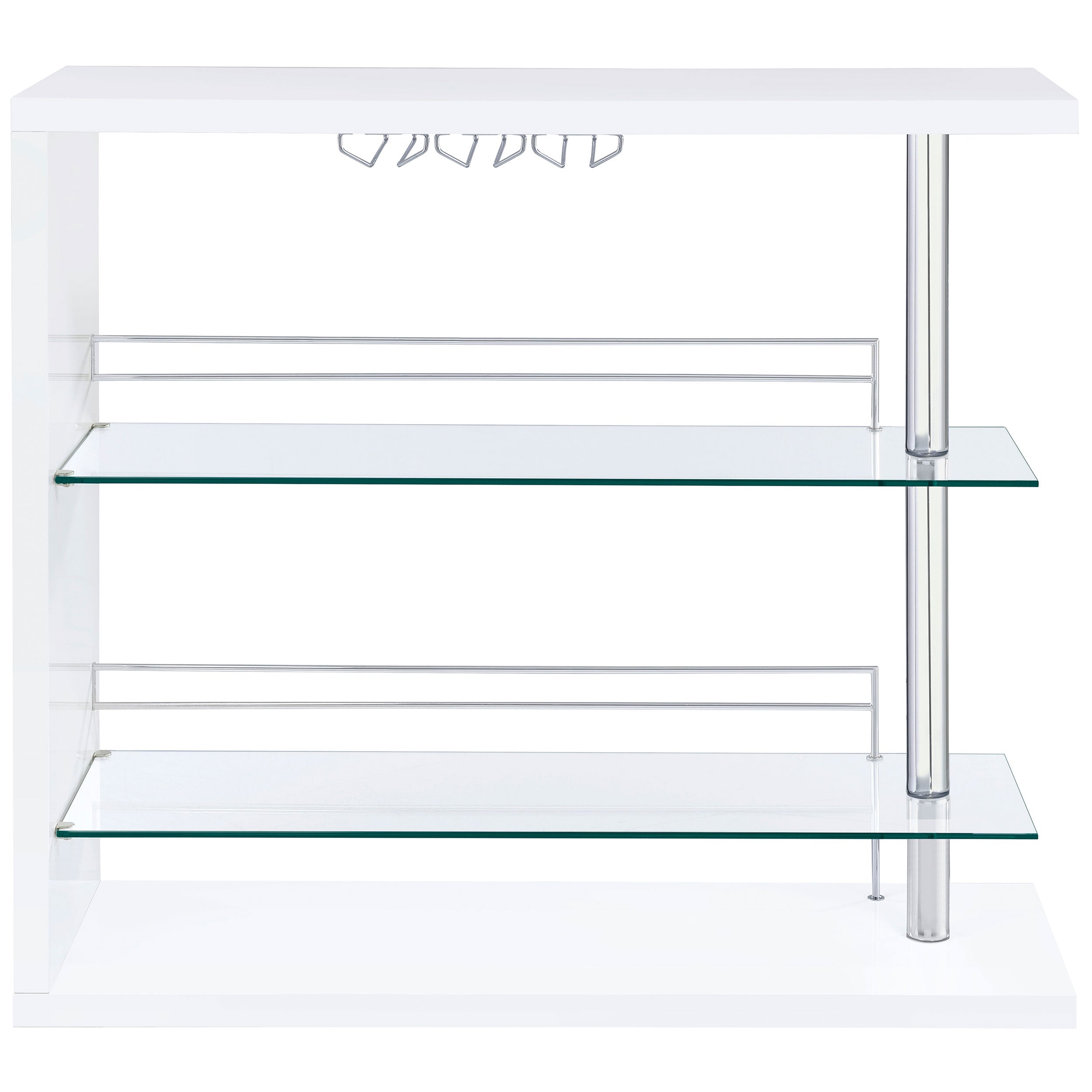 Prescott Rectangular Home Bar Table White High Gloss