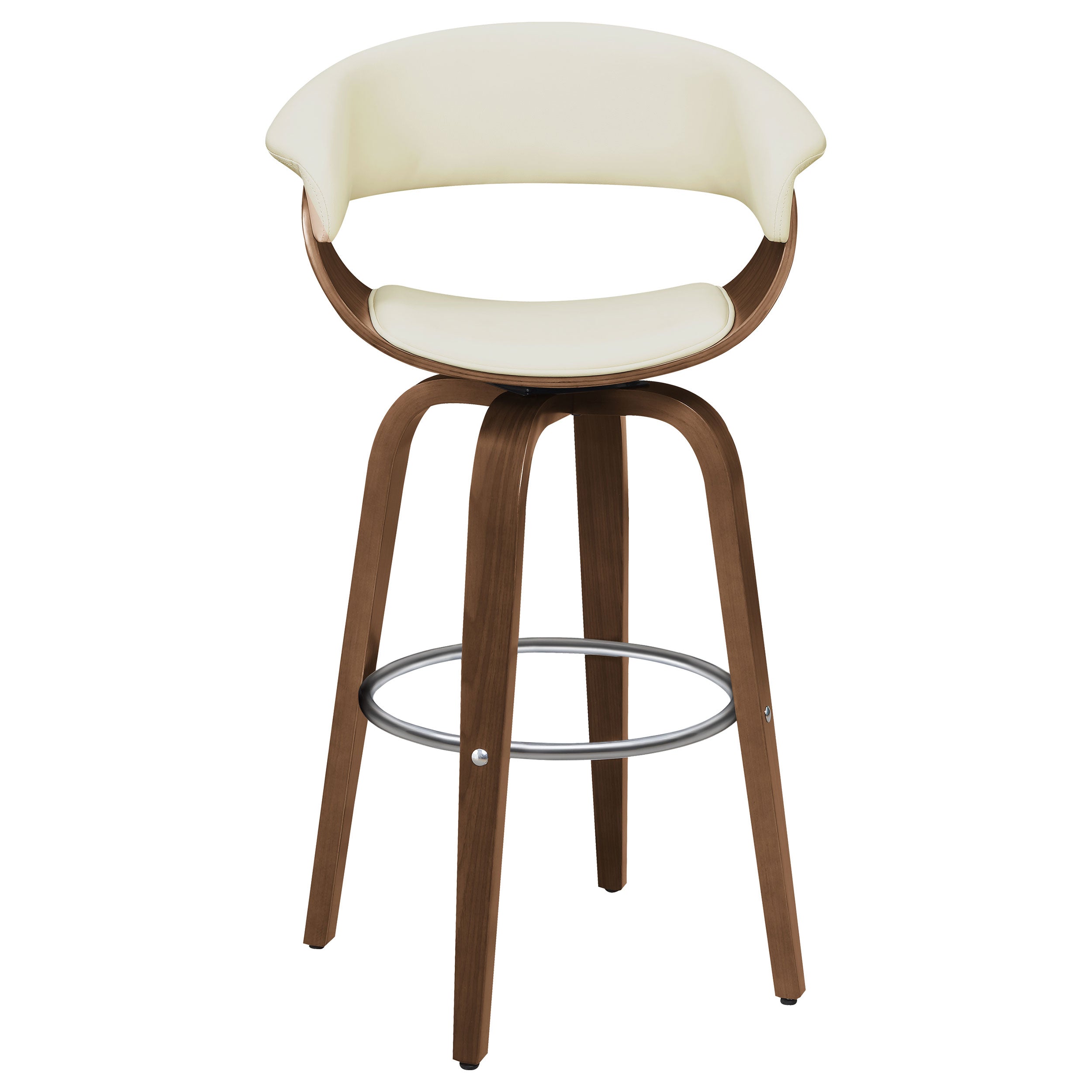 Zion Upholstered Swivel Bar Stool Walnut and Black