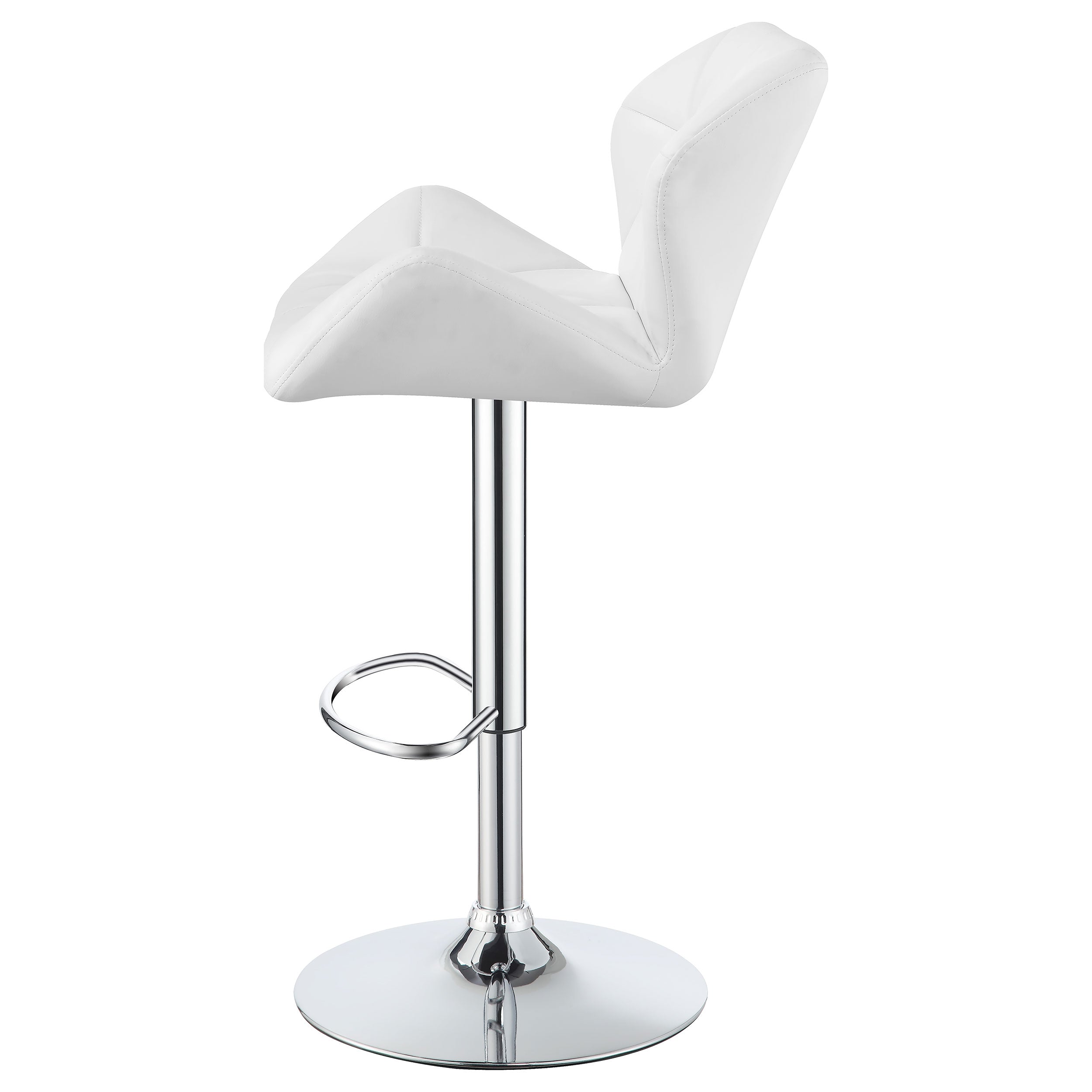 Berrington Adjustable Bar Stools Chrome and White (Set of 2)