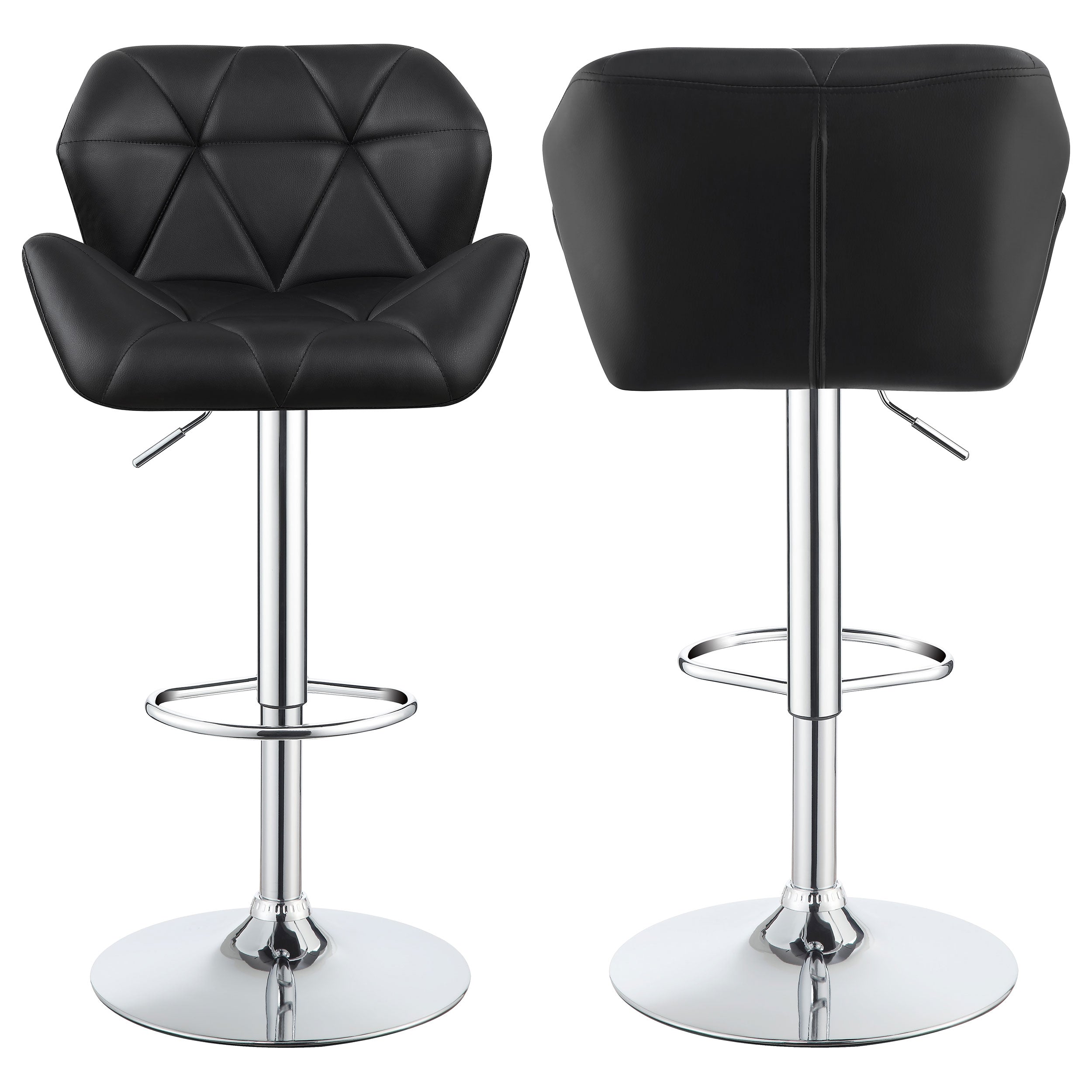 Berrington Adjustable Bar Stools Chrome and White (Set of 2)