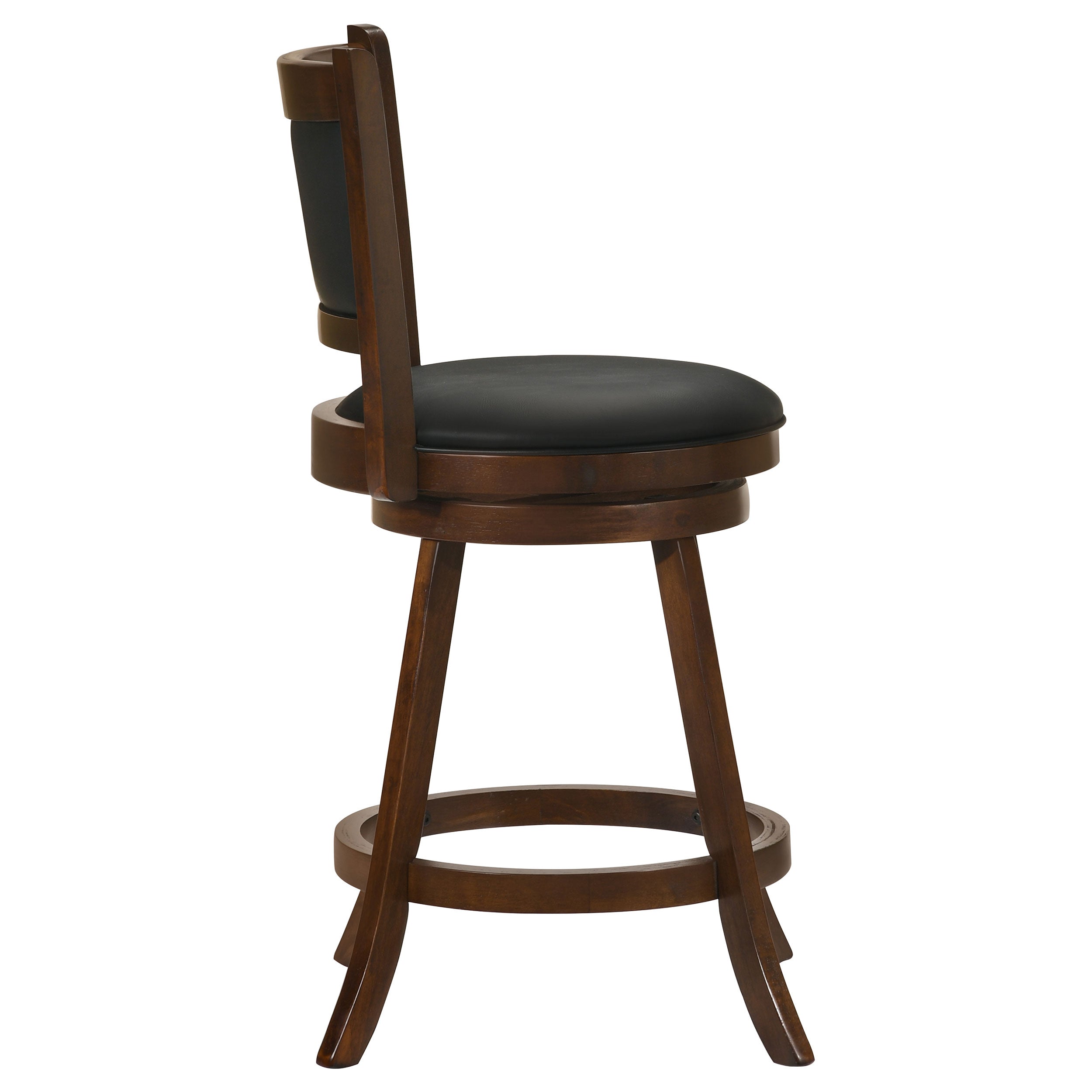 Broxton Upholstered Swivel Bar Stools Chestnut and Black (Set of 2)