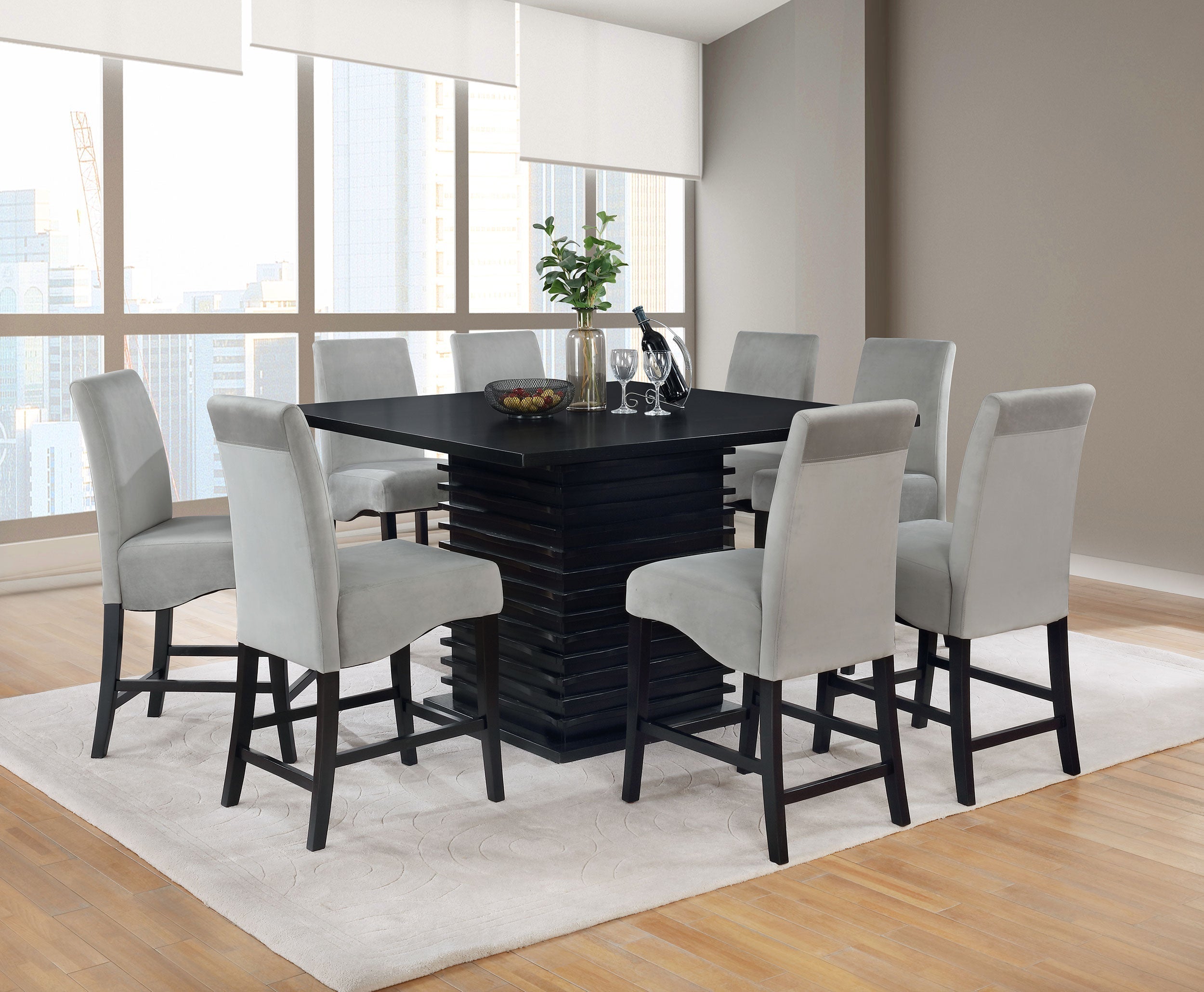 Stanton  Dining Set Black and Grey