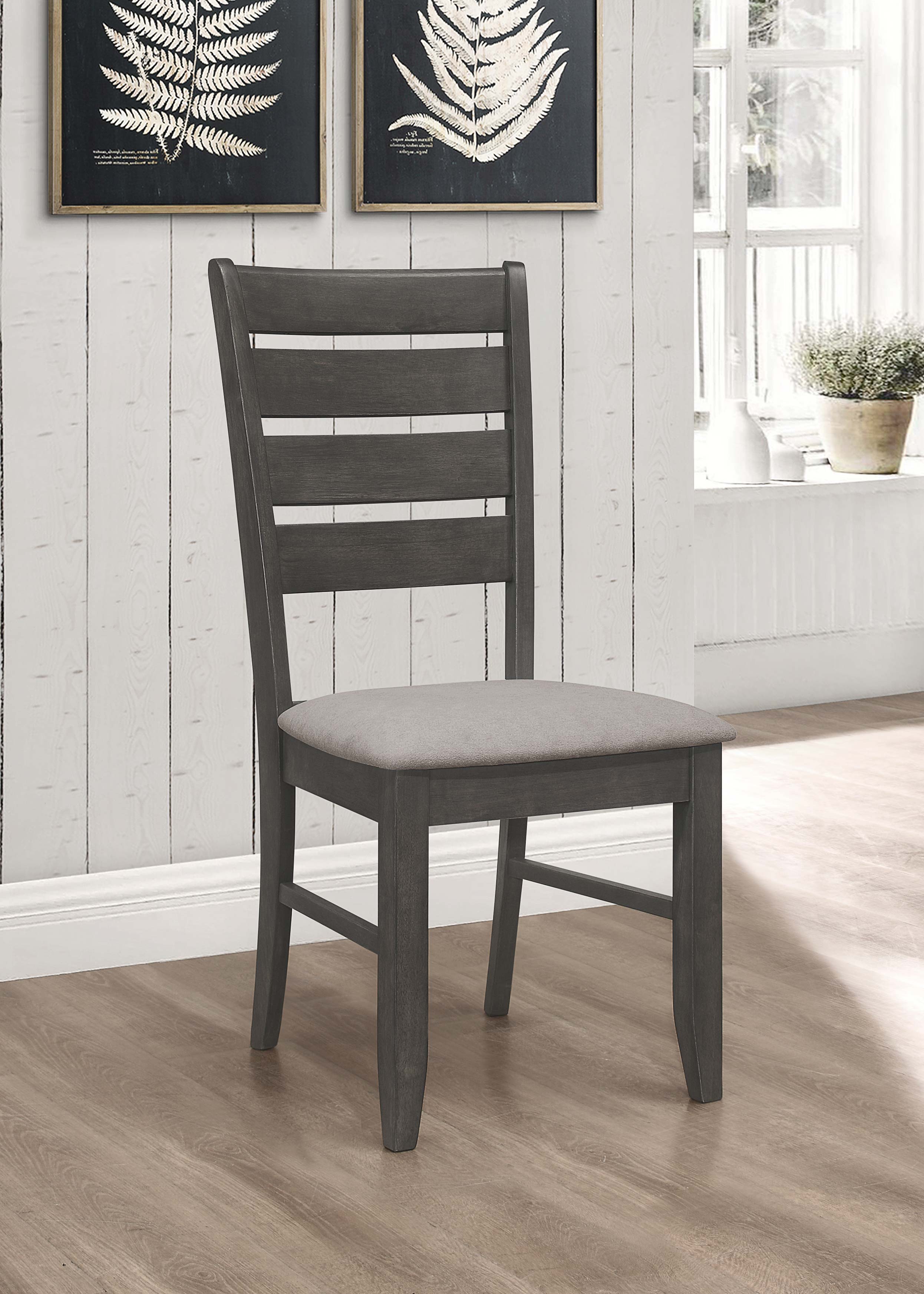 Dalila Ladder Back Side Chair (Set of 2) Grey and Dark Grey