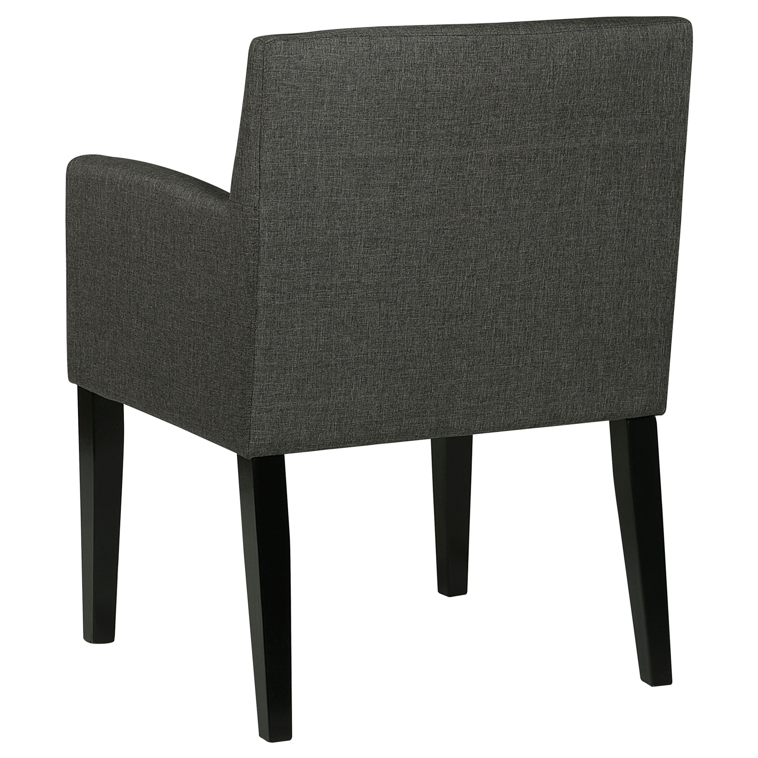 Catherine Upholstered Dining Arm Chair Charcoal Grey and Black (Set of 2)