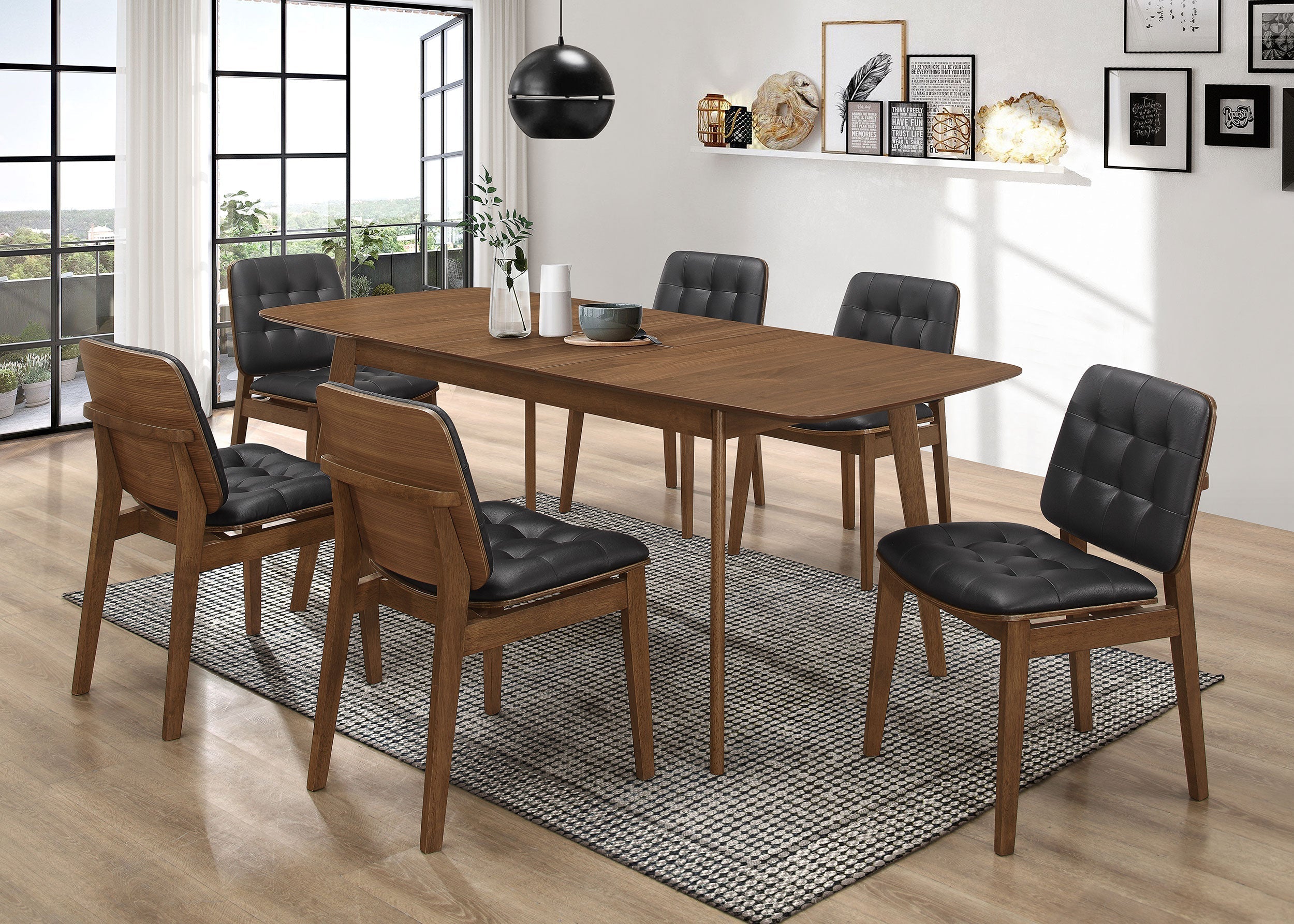 Redbridge Rectangular  Dining Set Natural Walnut