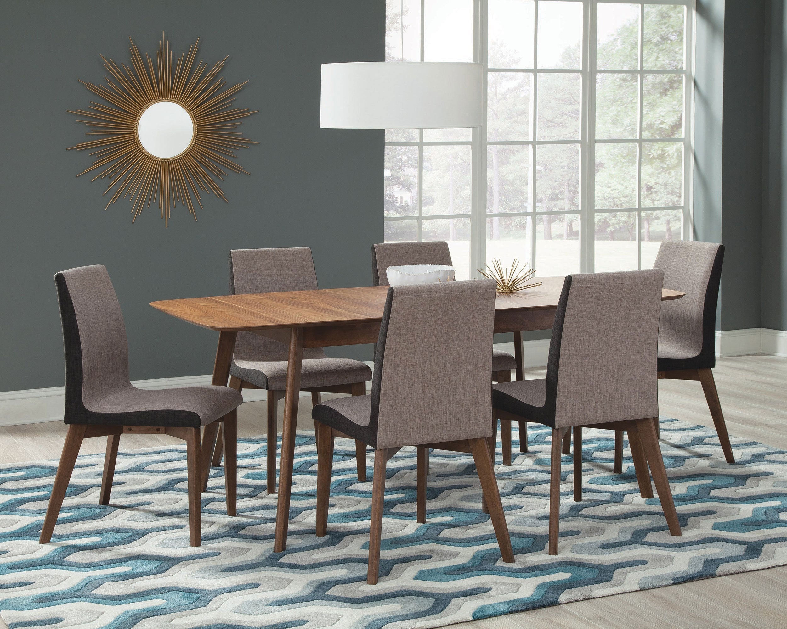 Redbridge  Dining Room Set Natural Walnut and Grey