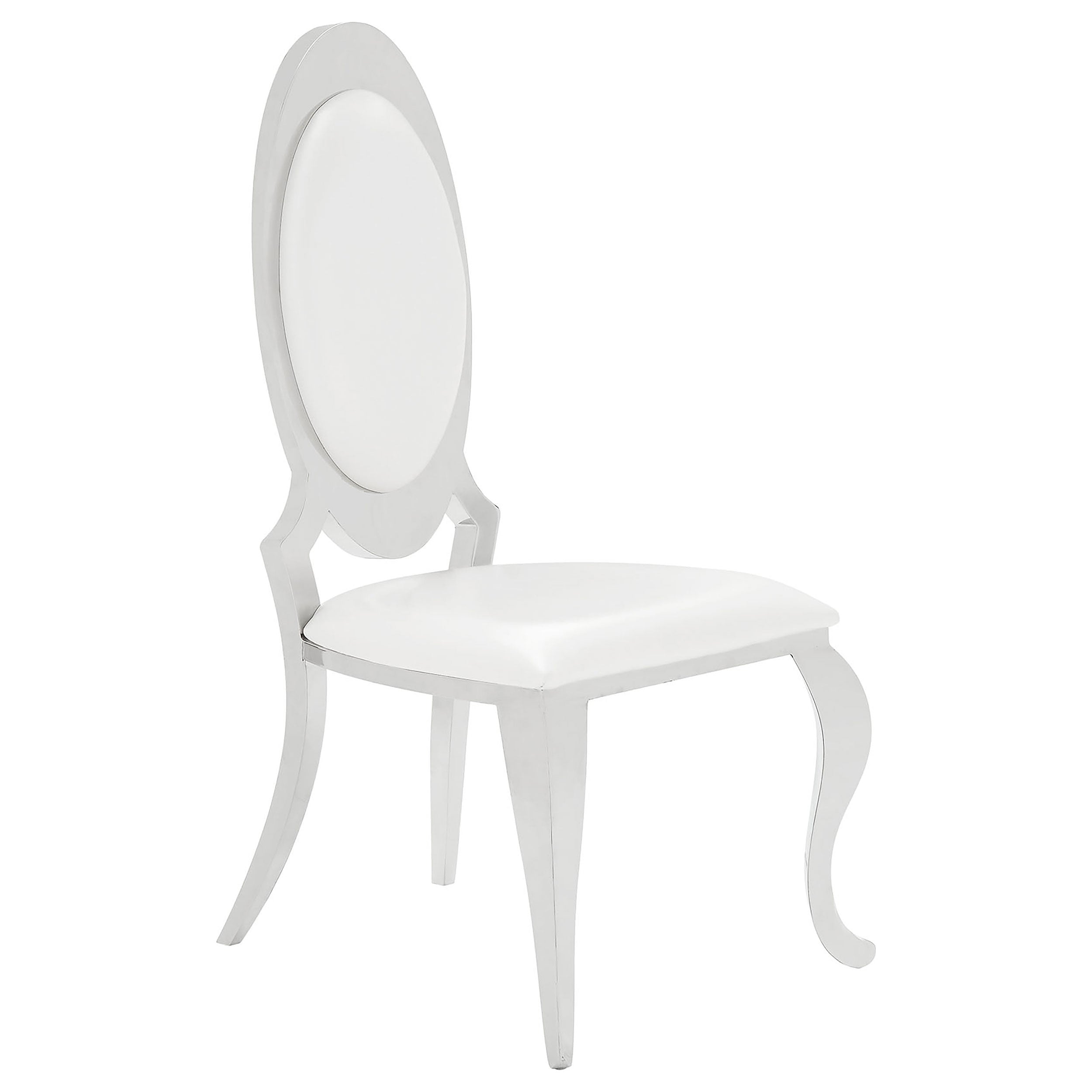 Anchorage Oval Back Side Chairs Cream and Chrome (Set of 2)