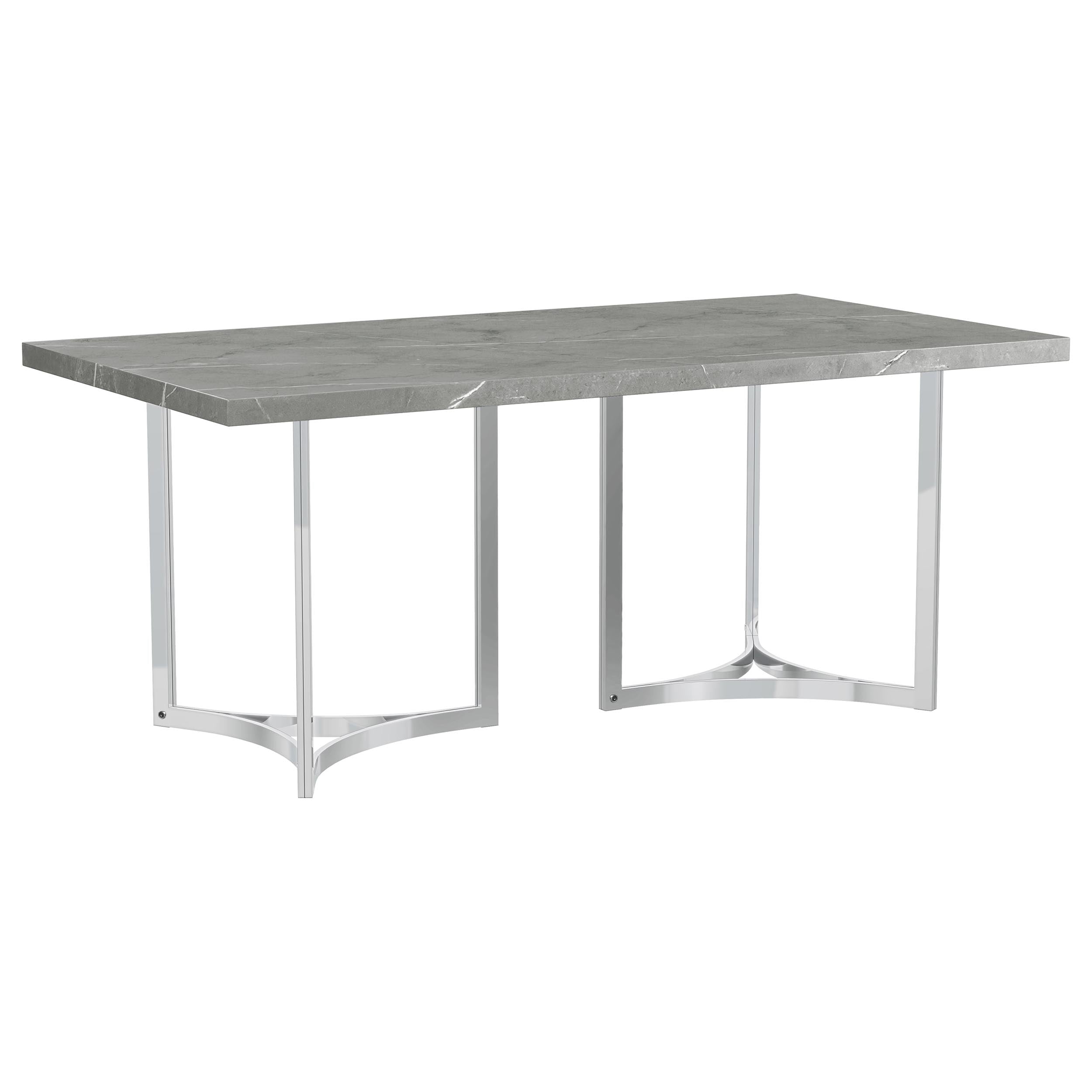 Sterling 72-inch Rectangular Dining Table Grey Faux Marble