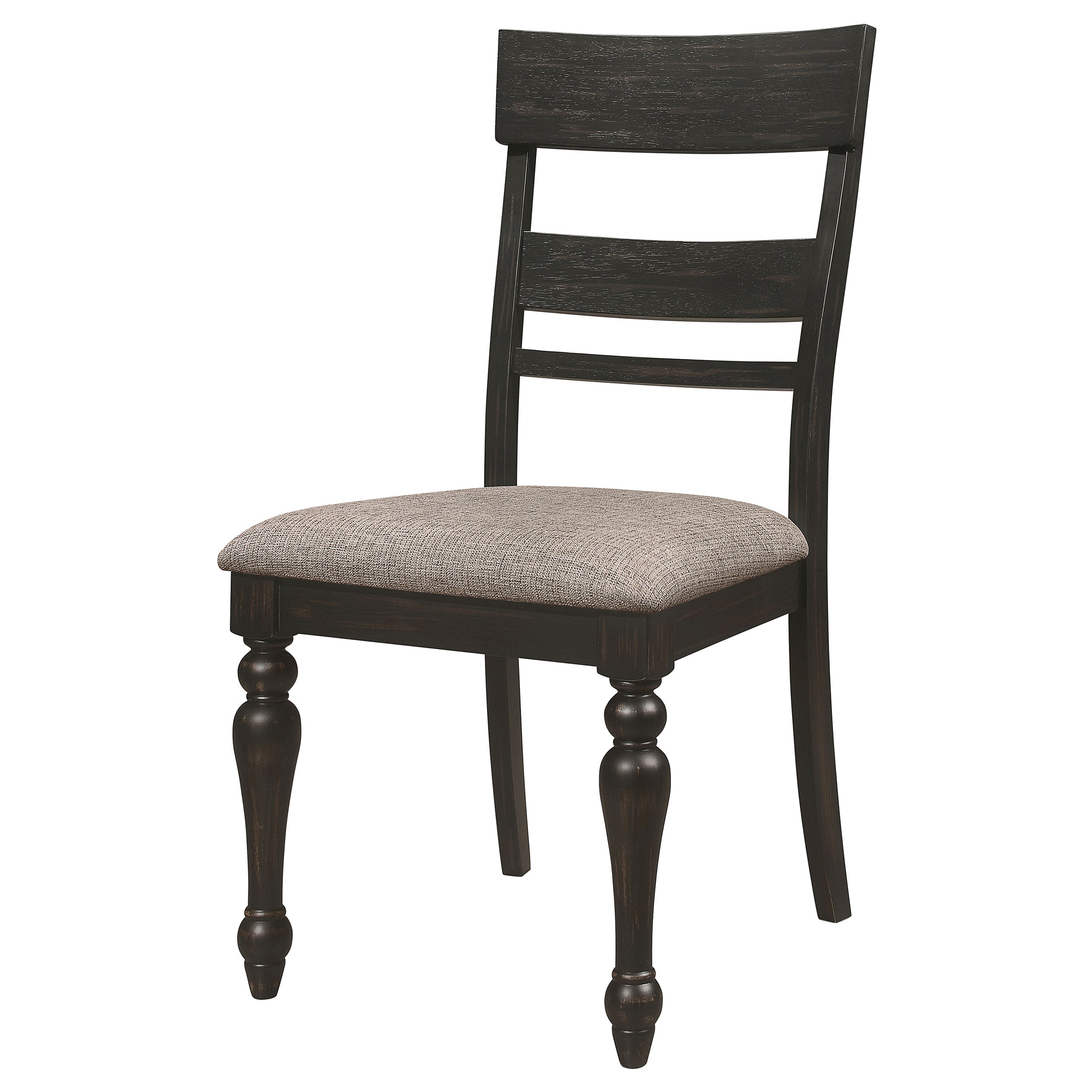 Bridget Ladder Back Dining Side Chair Stone Brown and Charcoal Sandthrough (Set of 2)