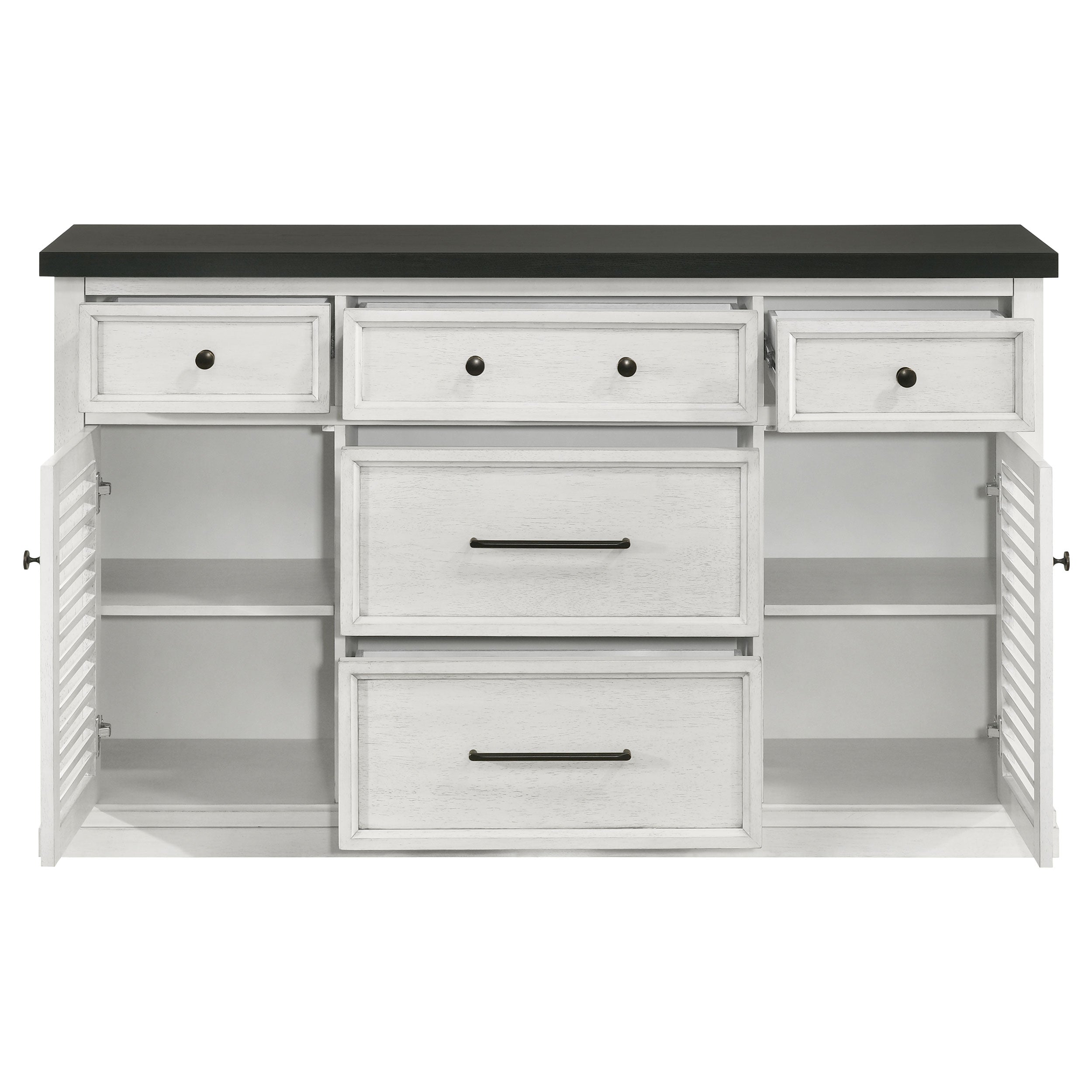 Aventine 5-drawer Sideboard Buffet Cabinet Vintage White