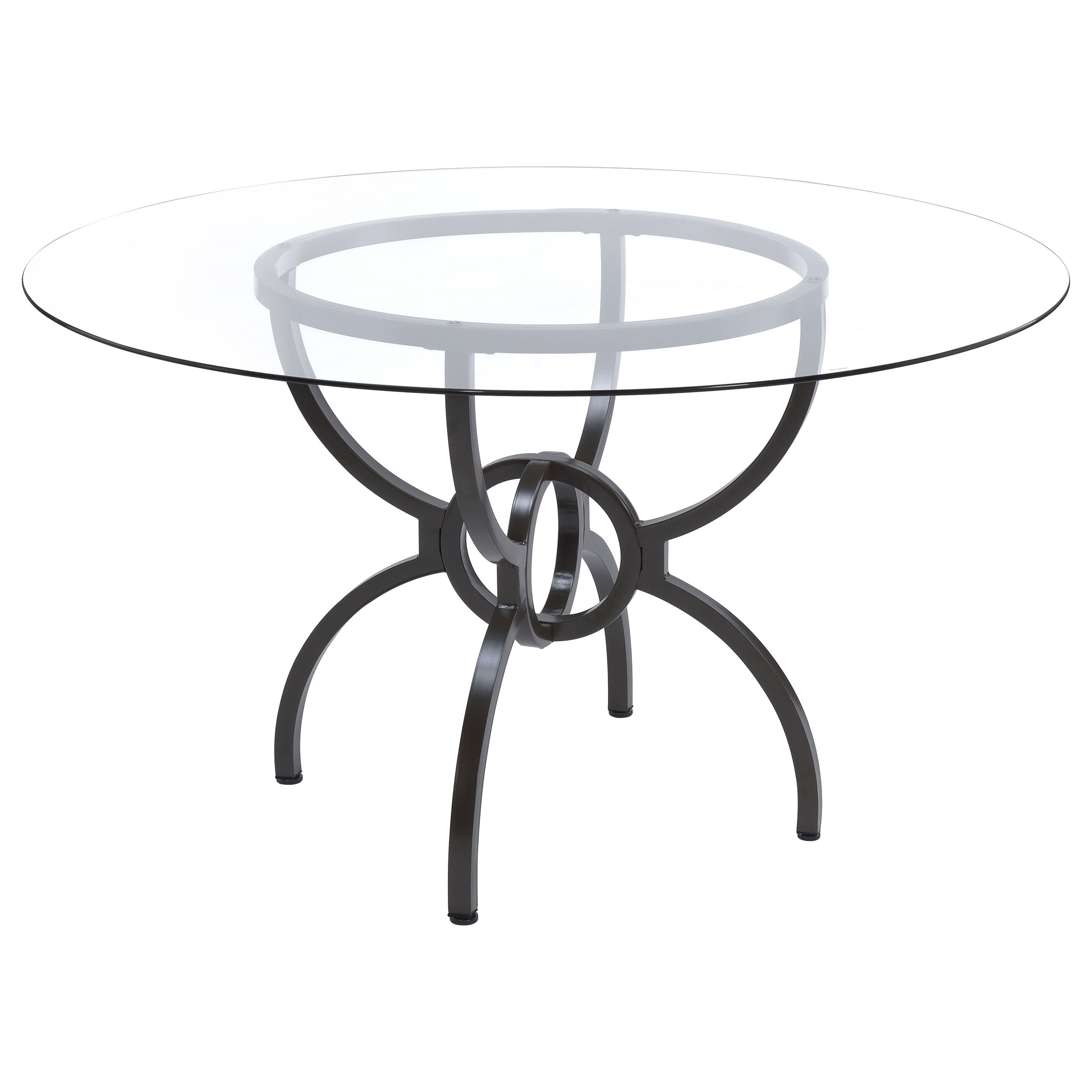 Aviano Round  Dining Set Gunmetal and Brown