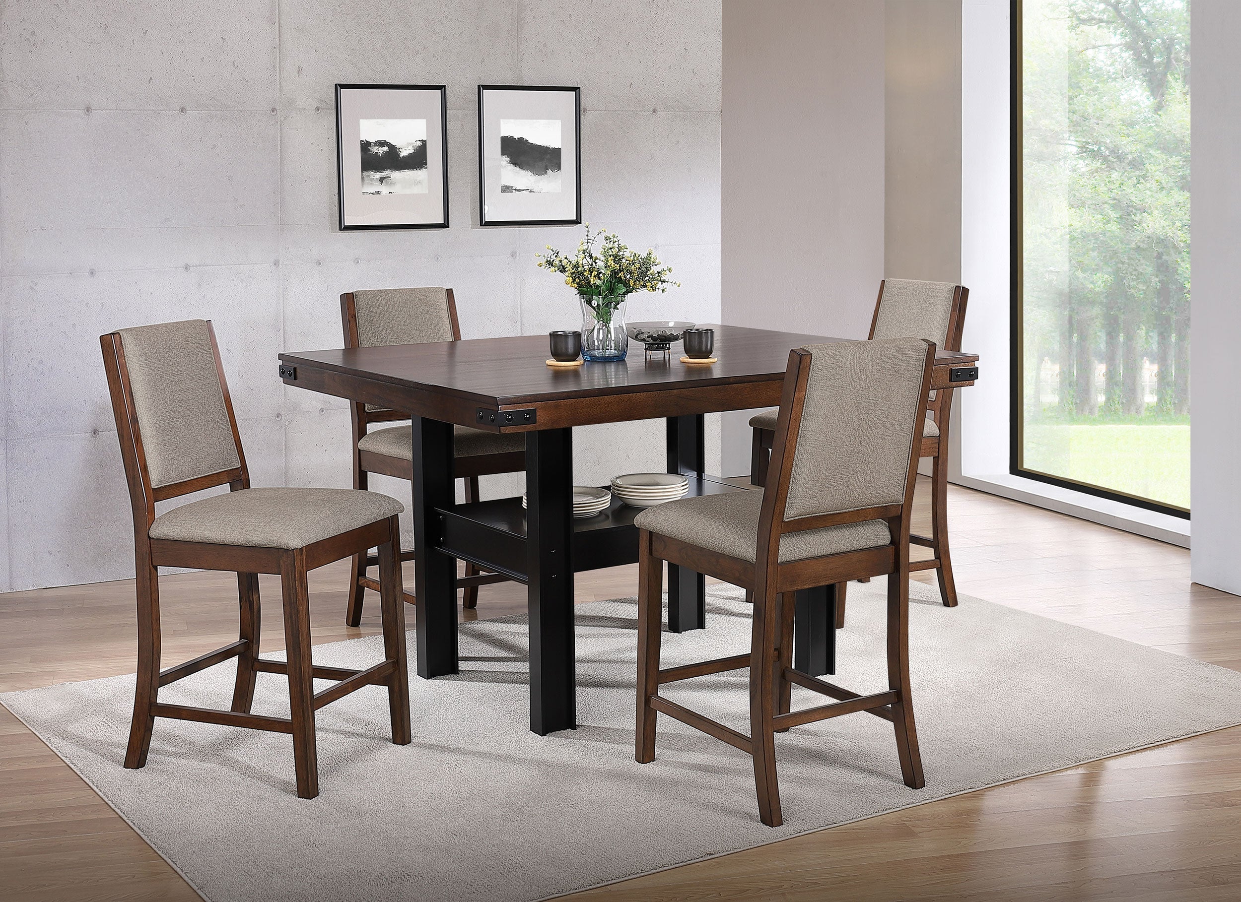 Patterson  Counter Height Dining Set Mango Oak