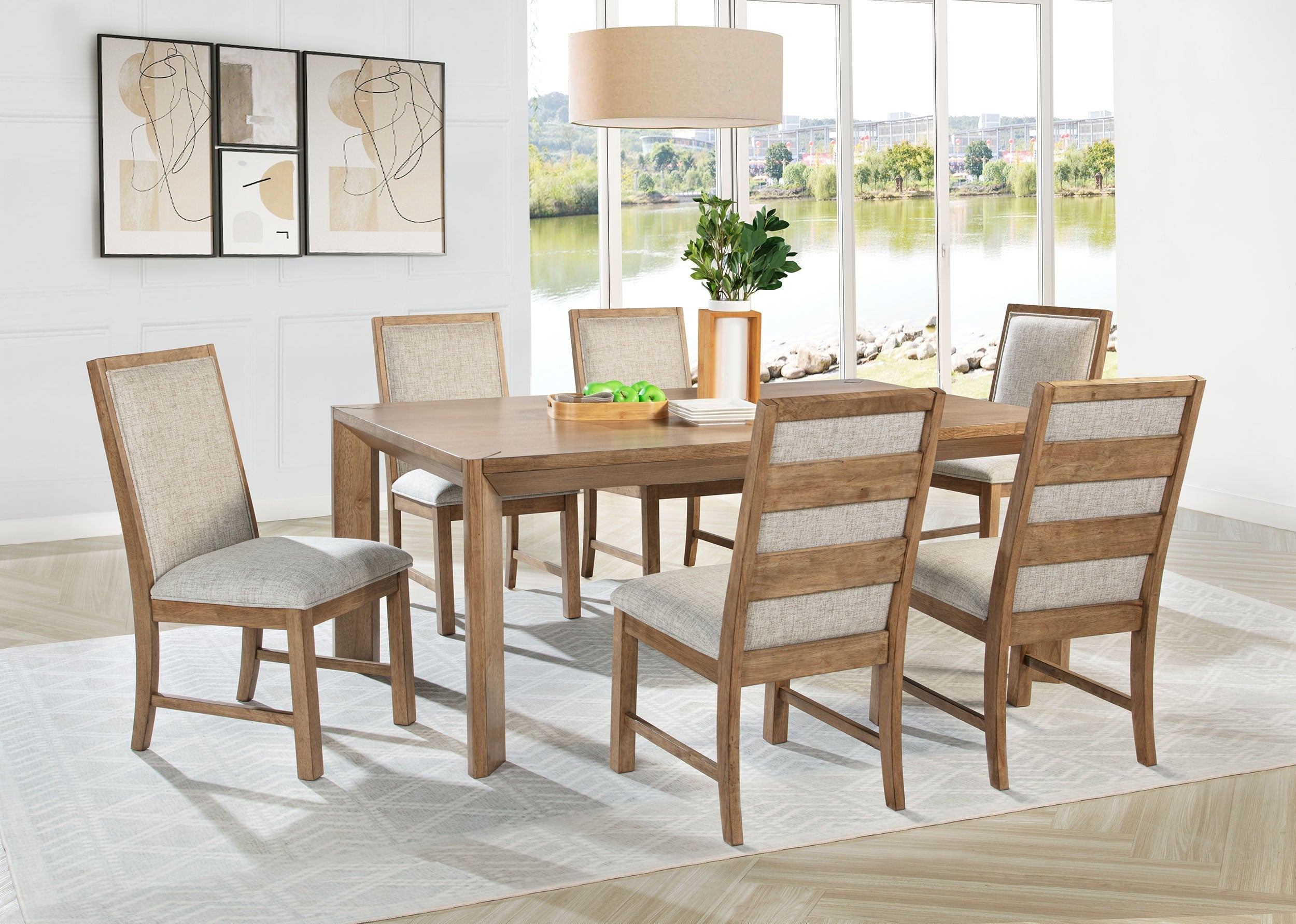 Bruner 5-piece 72-inch Rectangular Dining Set Natural Brown