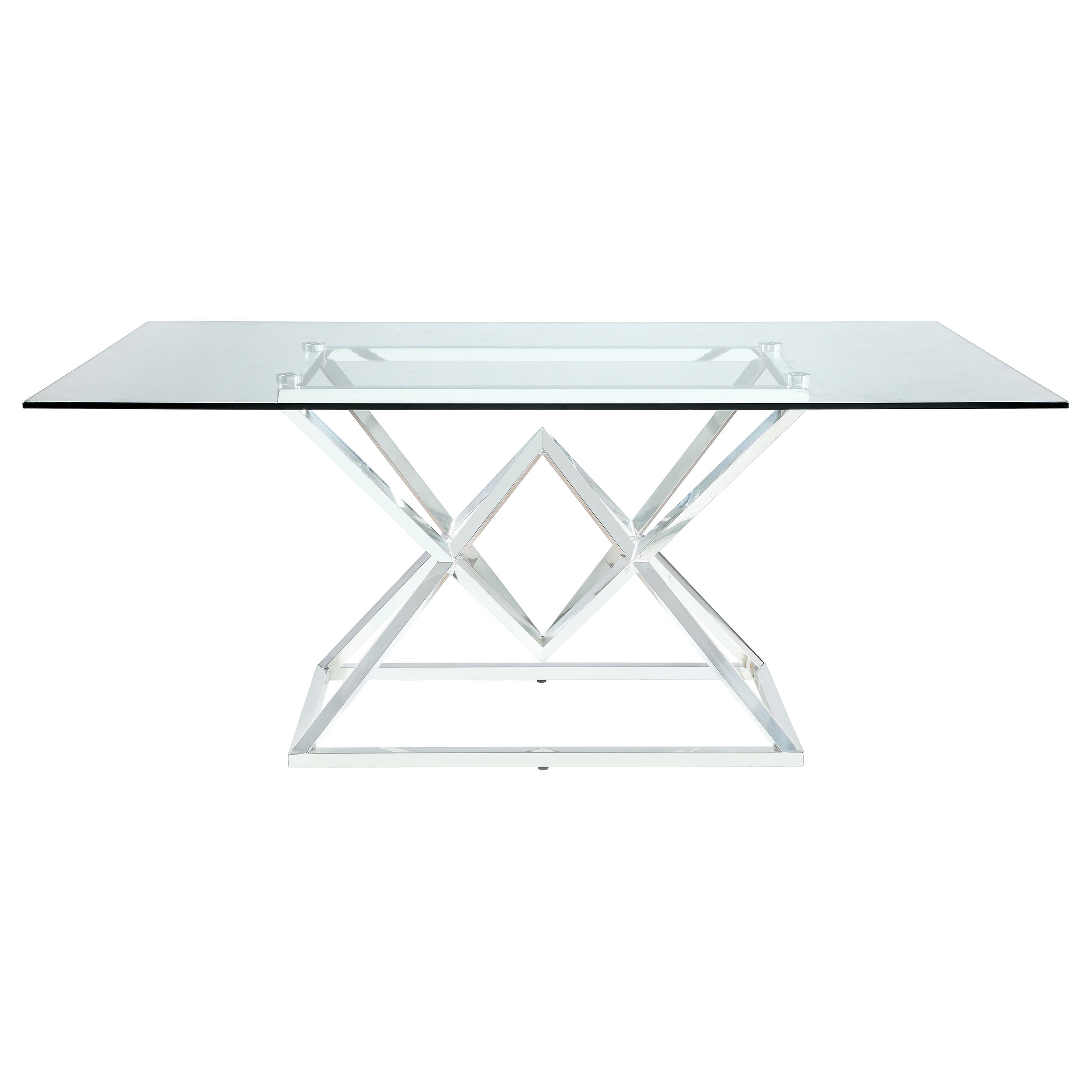 Beaufort Rectangle Glass Top Dining Table Chrome