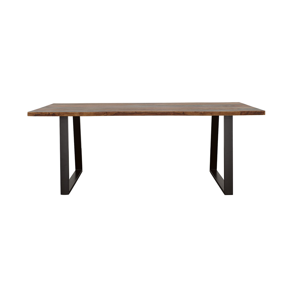 Ditman Live Edge Dining Table Grey Sheesham and Black