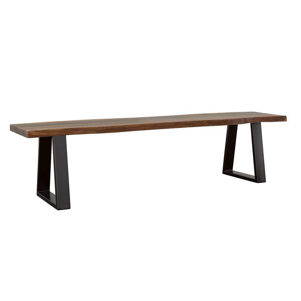 Ditman Live Edge Dining Bench Grey Sheesham and Black