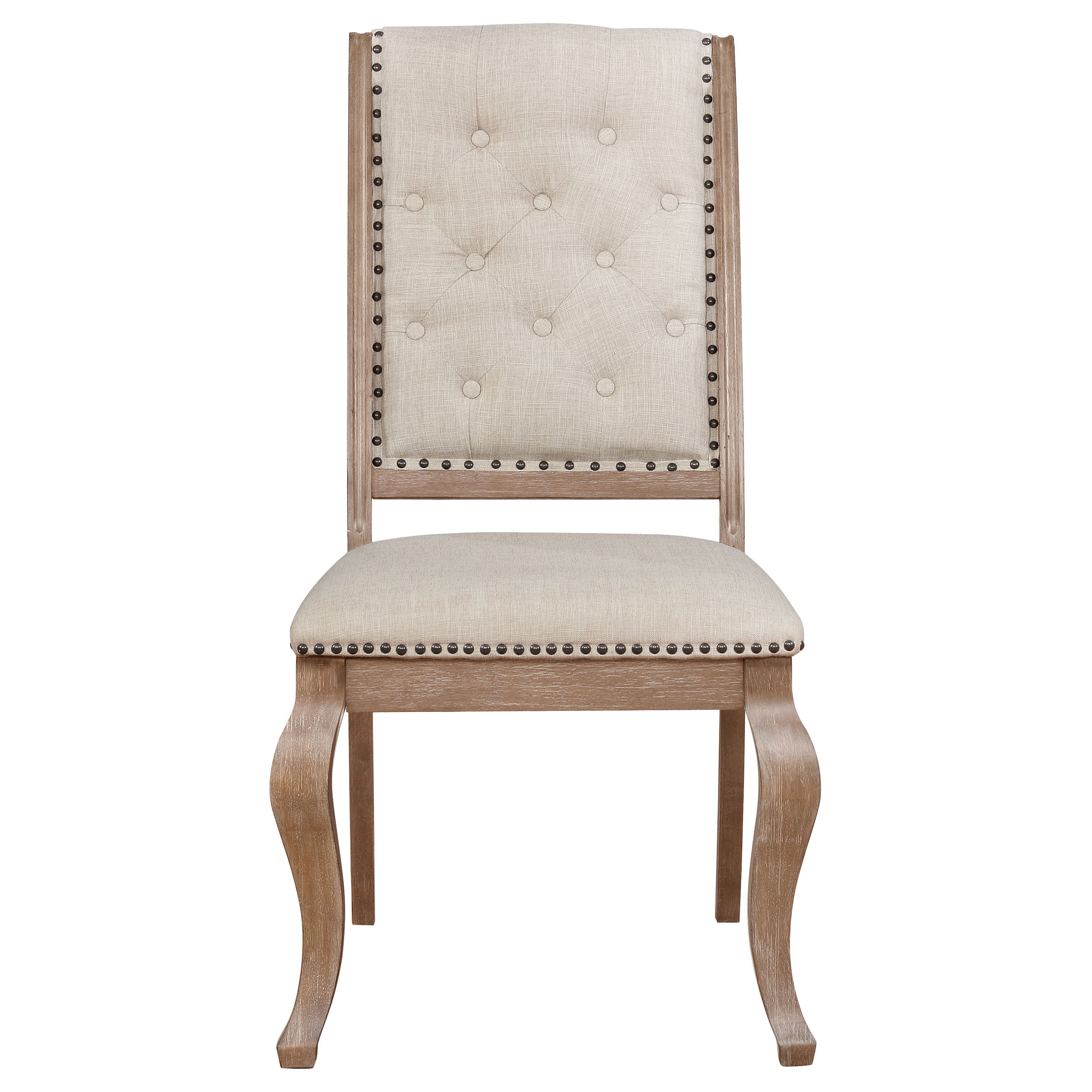 Brockway Tufted Side Chairs Cream and Barley Brown (Set of 2)