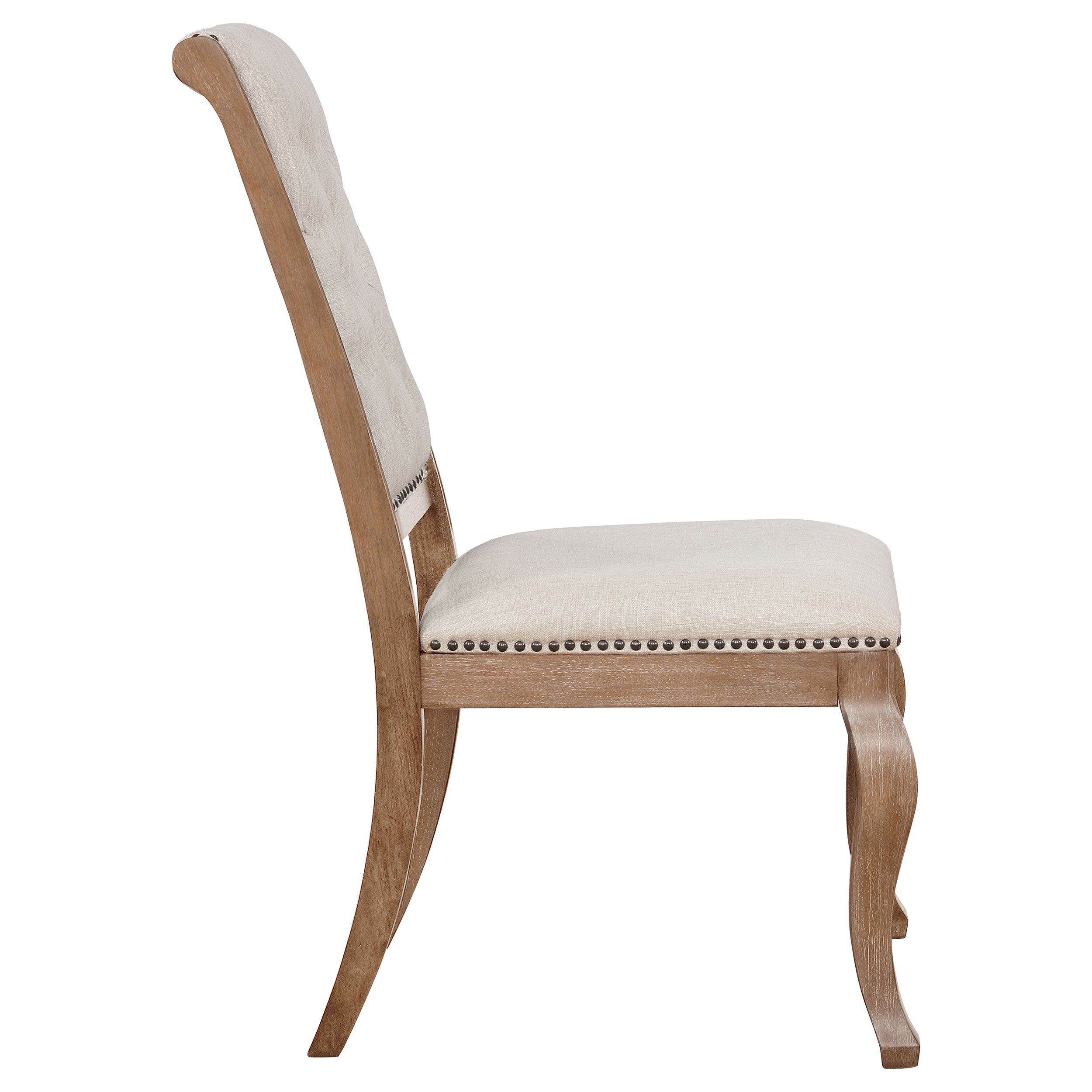 Brockway Tufted Side Chairs Cream and Barley Brown (Set of 2)