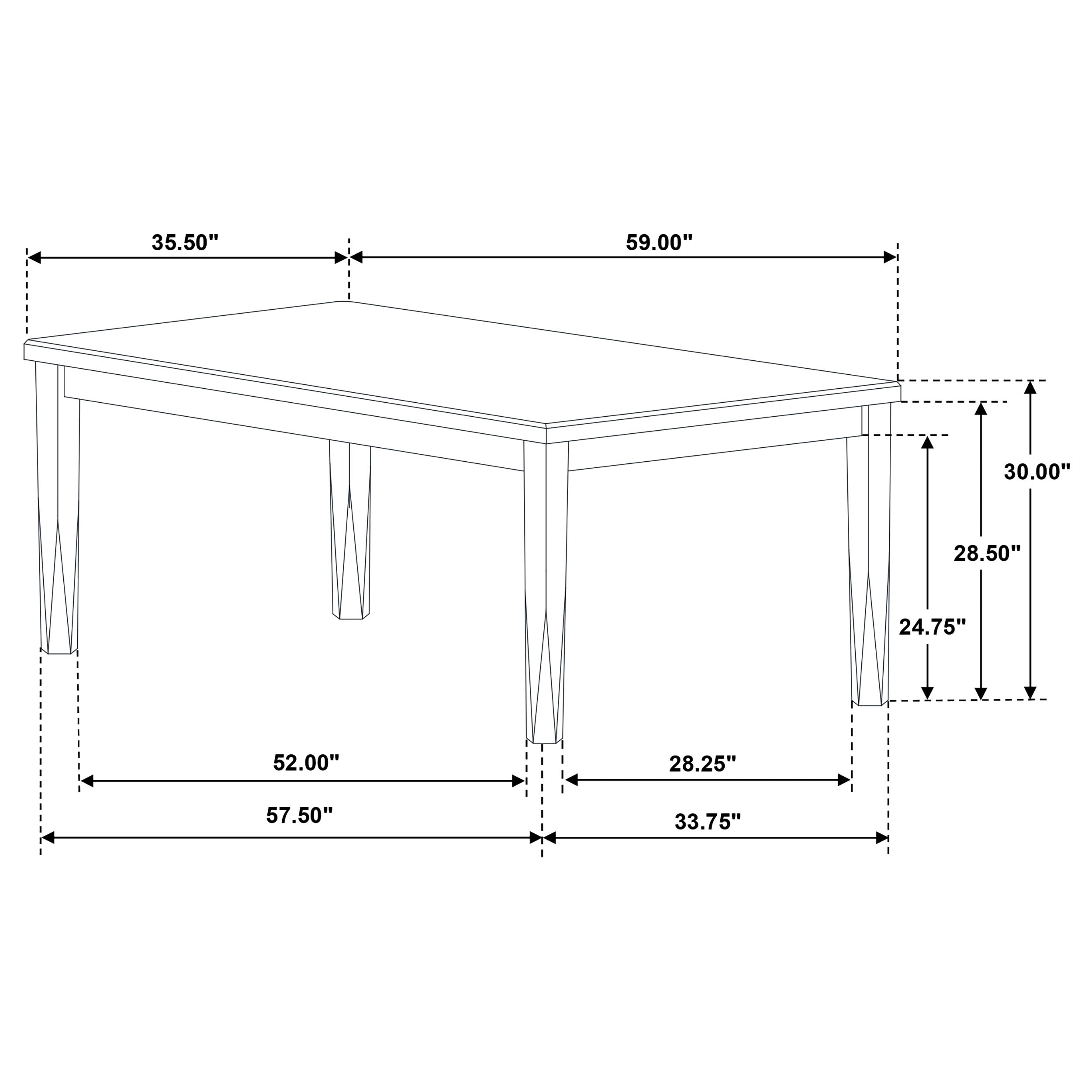 Appleton Rectangular 59-inch Dining Table Brown Brushed