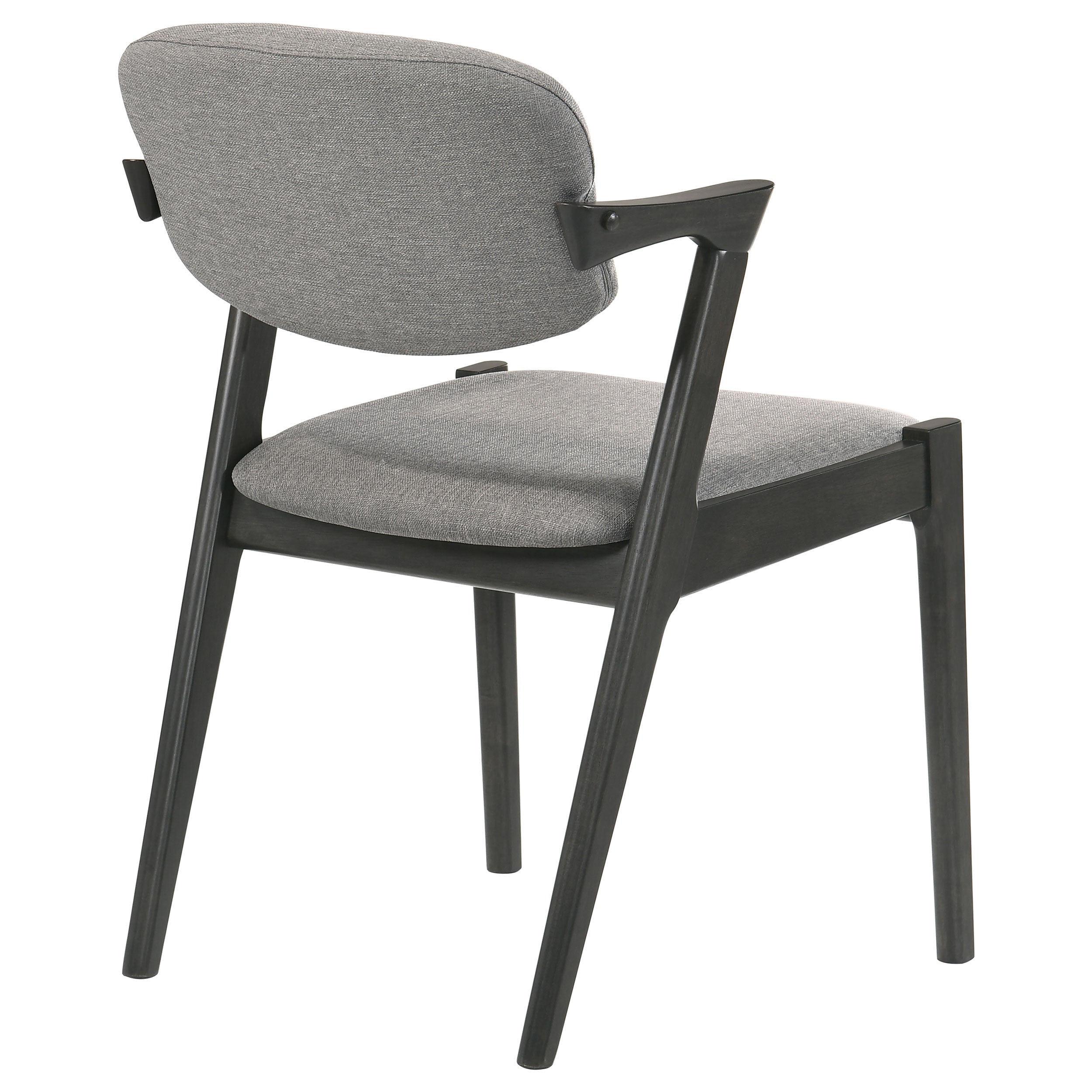 Stevie Upholstered Demi Arm Dining Side Chairs Brown Grey and Black (Set of 2)