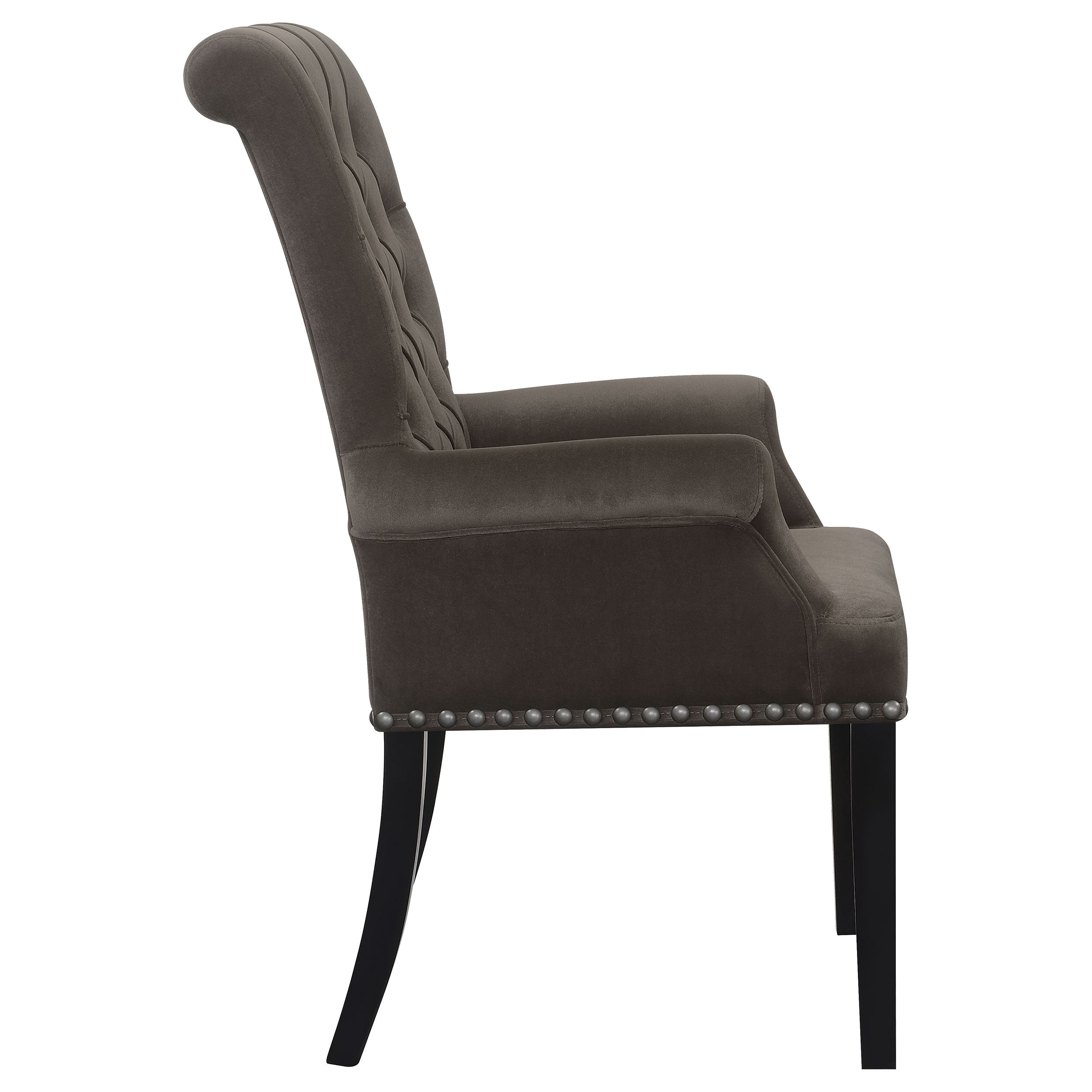 Alana Upholstered Tufted Arm Chair with Nailhead Trim