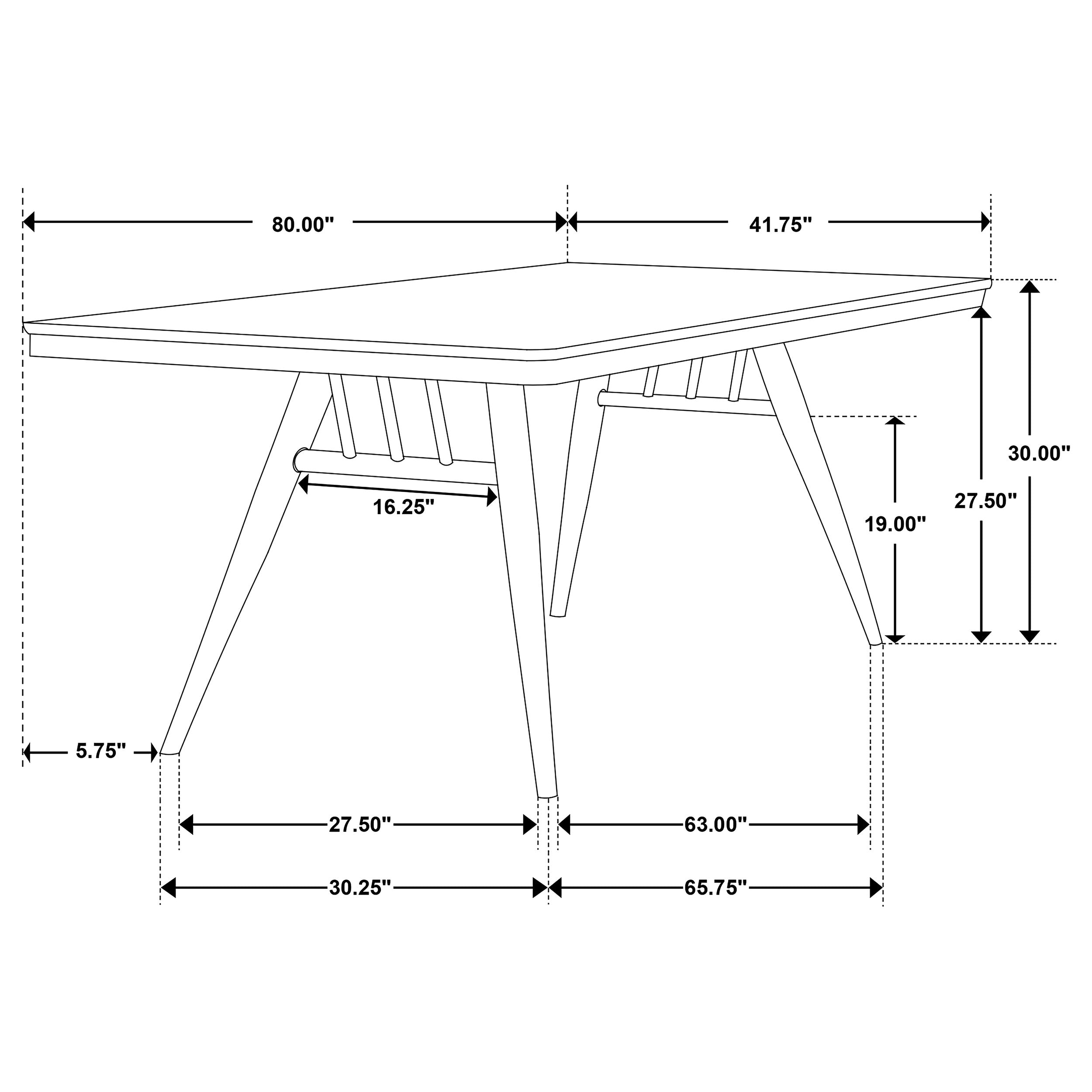 Wes  Rectangular Dining Set Grey and Dark Walnut