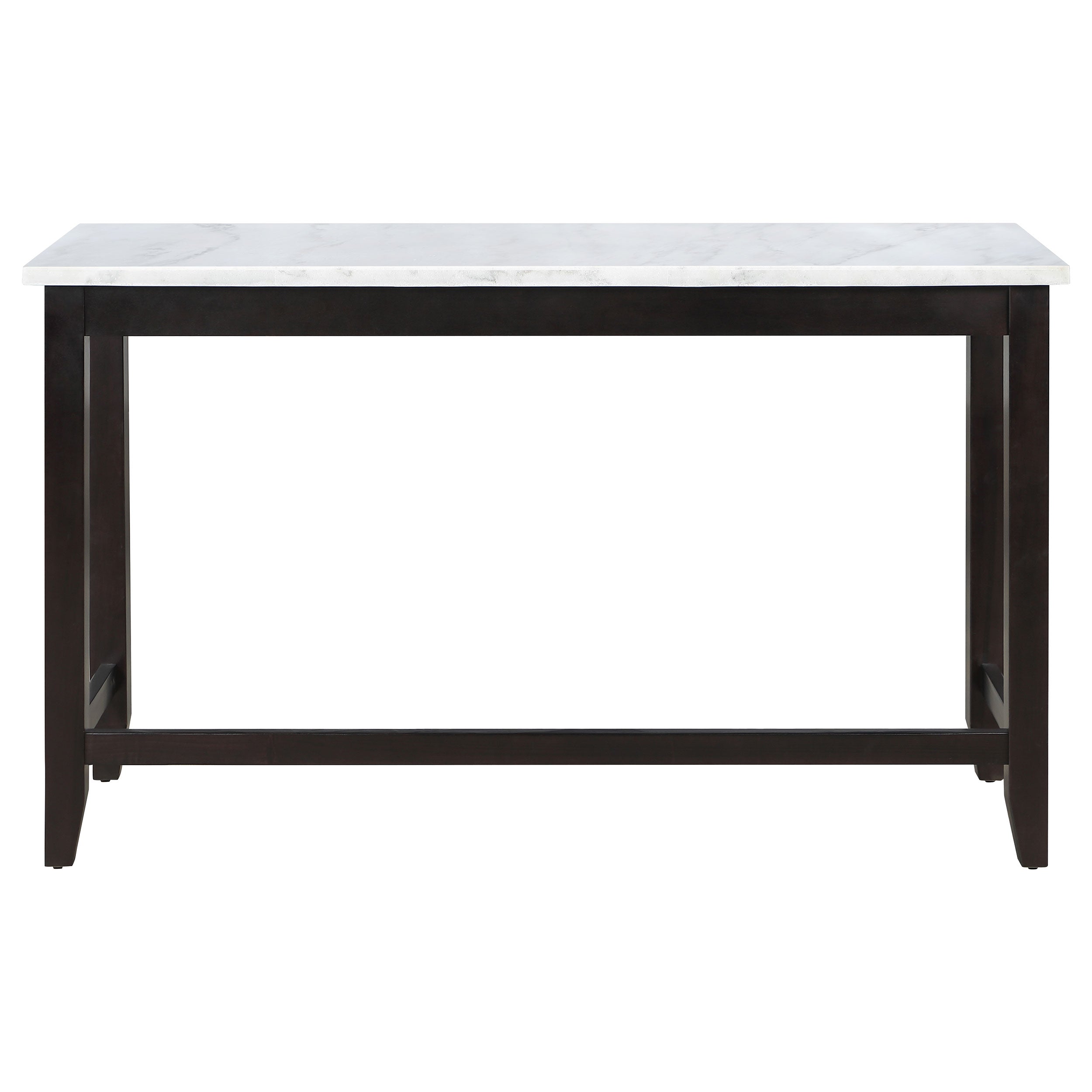 Toby Rectangular Marble Top Counter Height Table Espresso and White