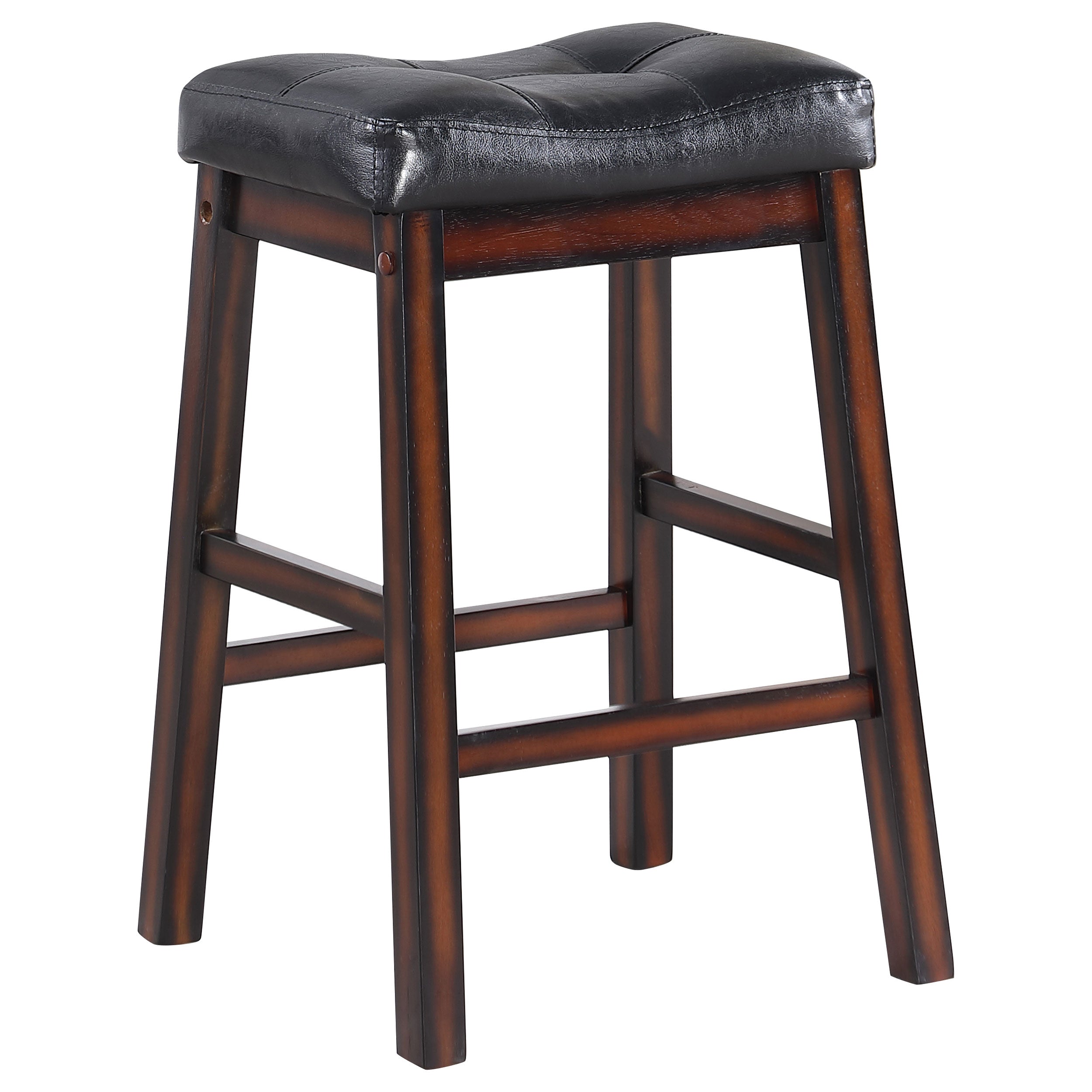 Donald Upholstered Bar Stools Black and Cappuccino (Set of 2)