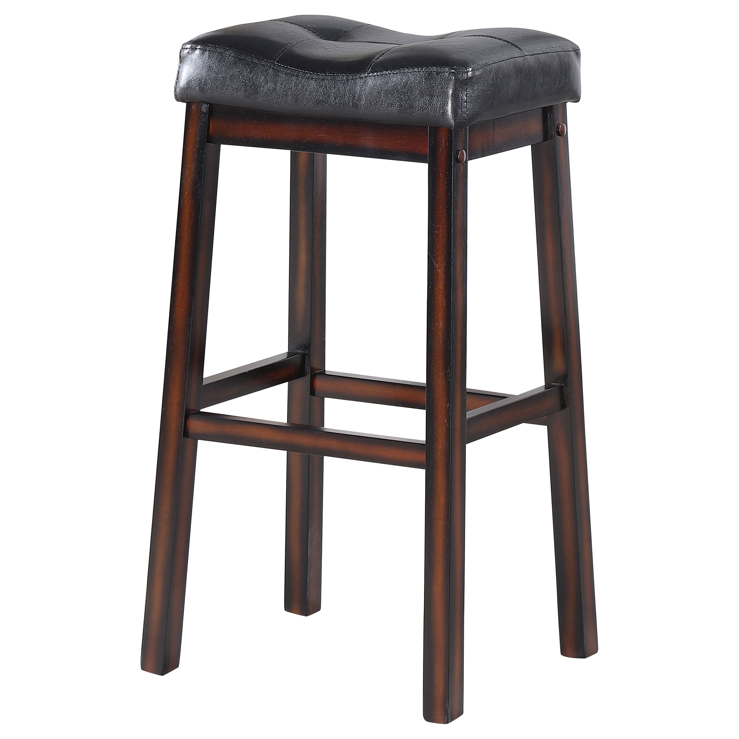 Donald Upholstered Bar Stools Black and Cappuccino (Set of 2)