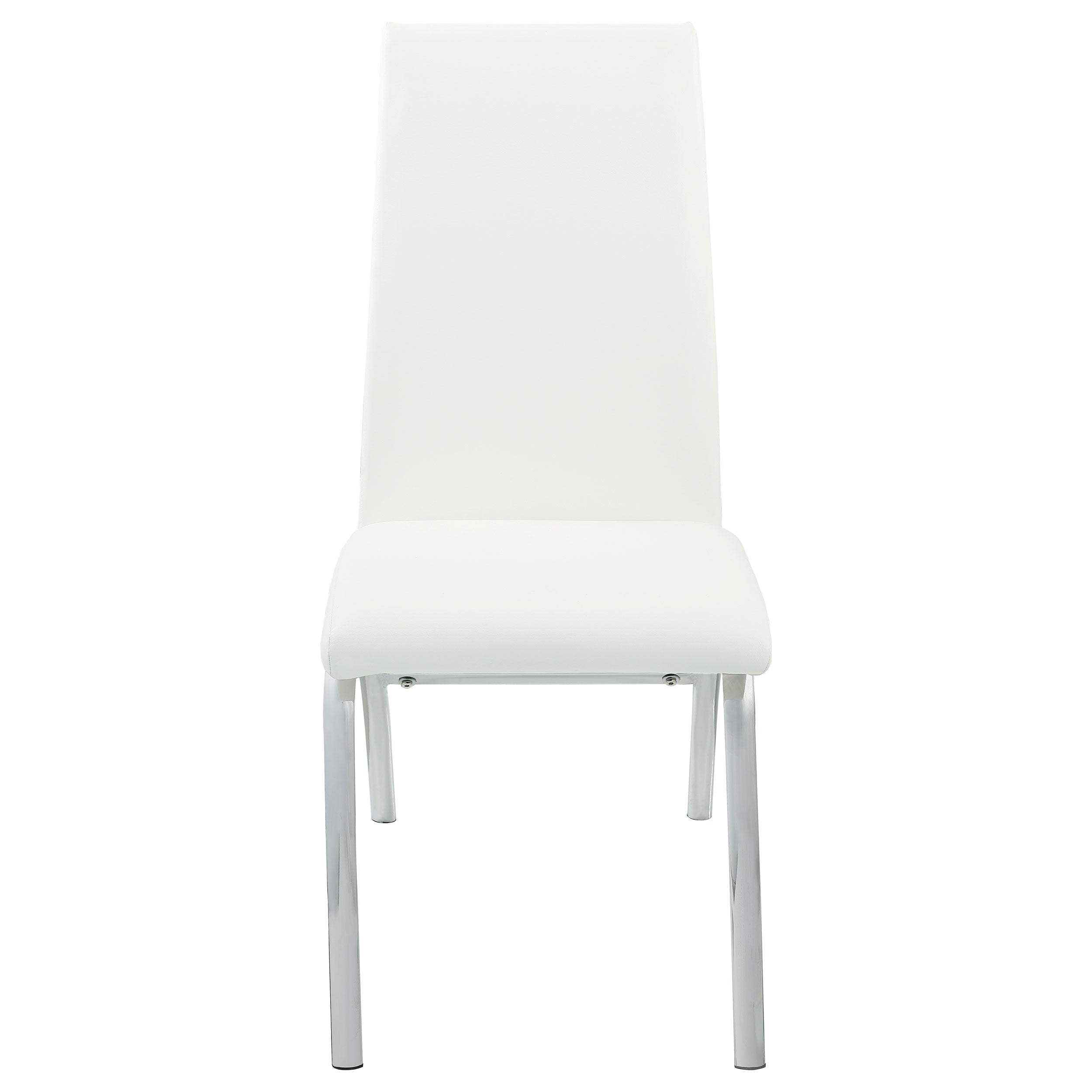 Bishop Upholstered Side Chairs White and Chrome (Set of 2)