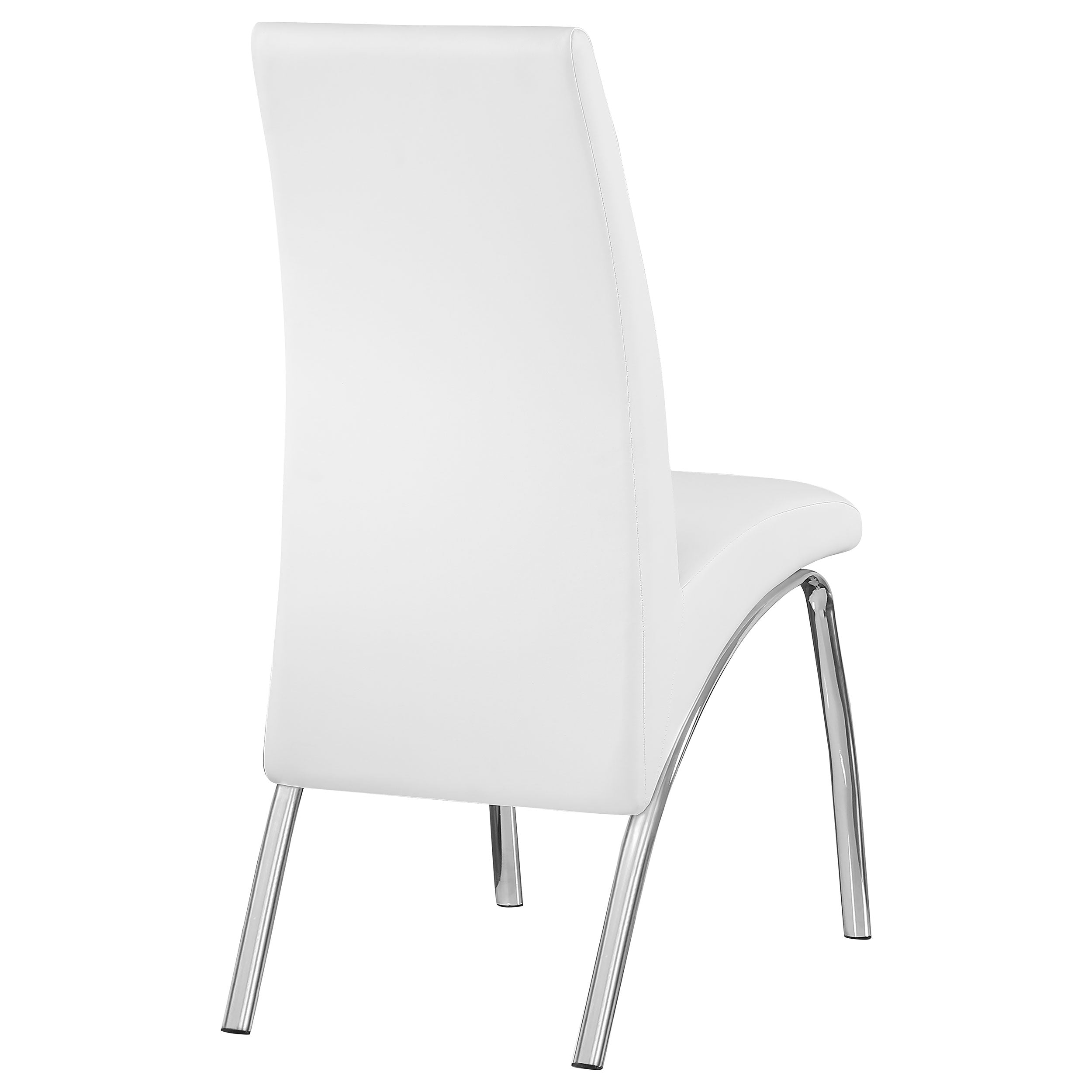 Bishop Upholstered Side Chairs White and Chrome (Set of 2)