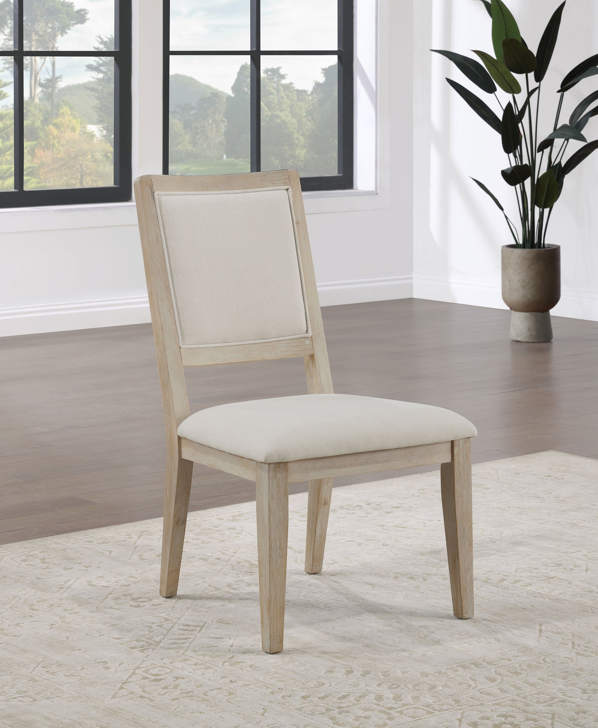 Trofello Cushioned Dining Side Chair White Washed (Set of 2)