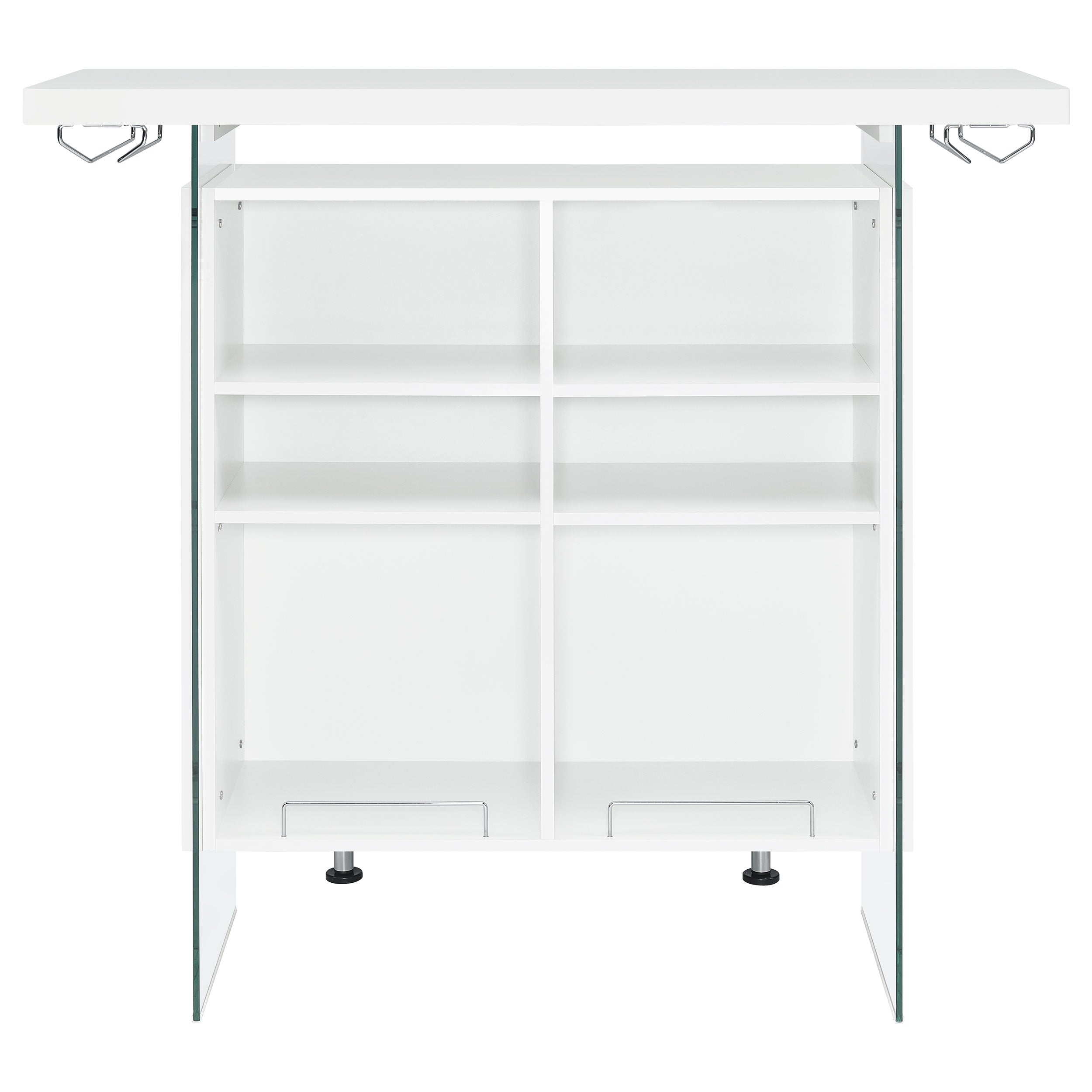 Acosta Freestanding Home Bar Wine Cabinet White High Gloss