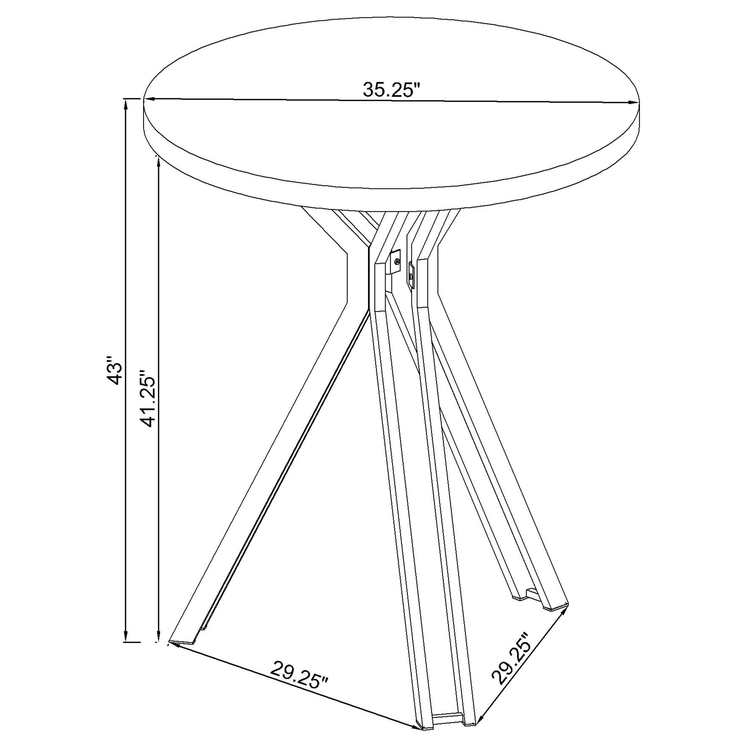 Edgerton Round Wood Top Bar Table Dark Oak and Chrome