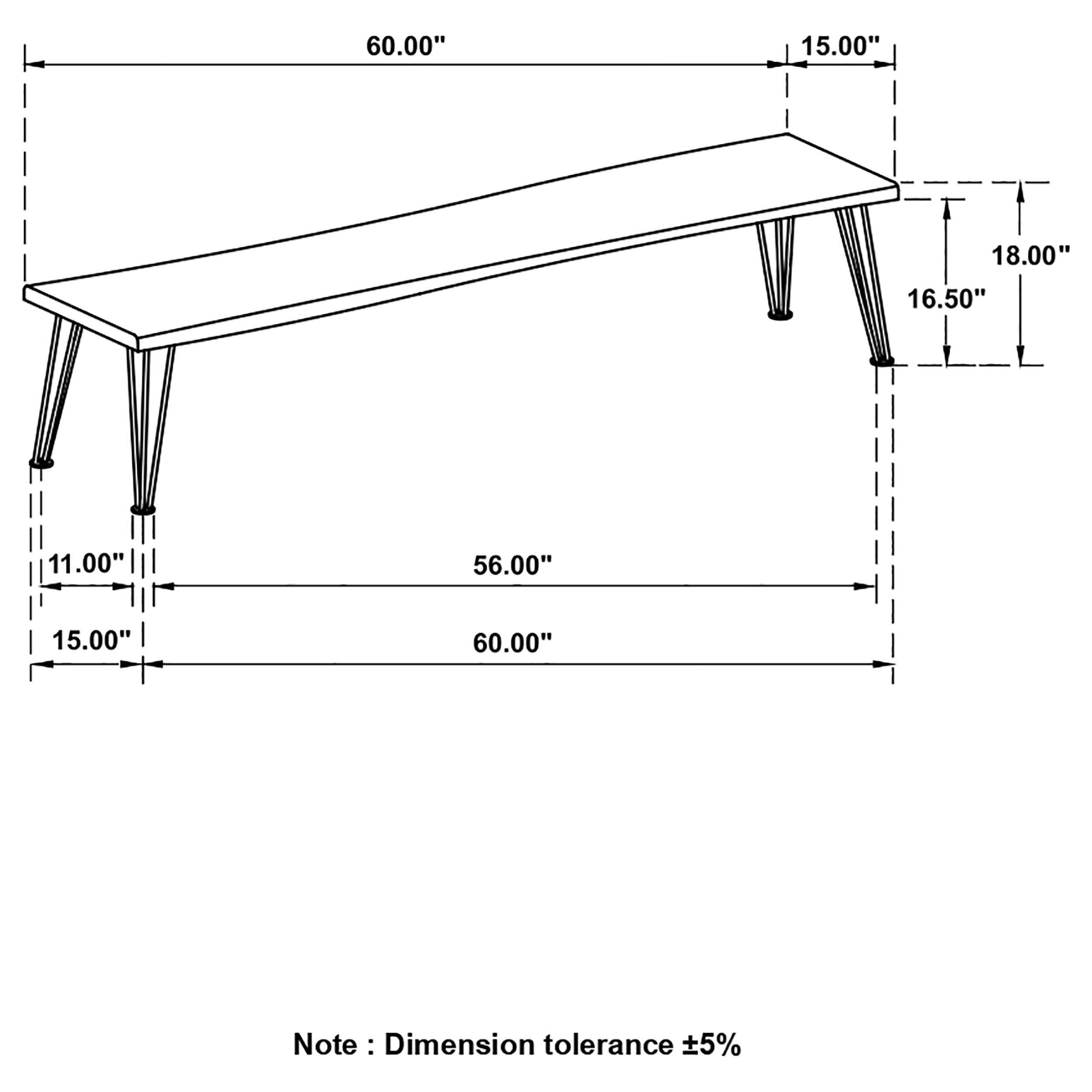 Sherman Bench Natural Acacia and Matte Black