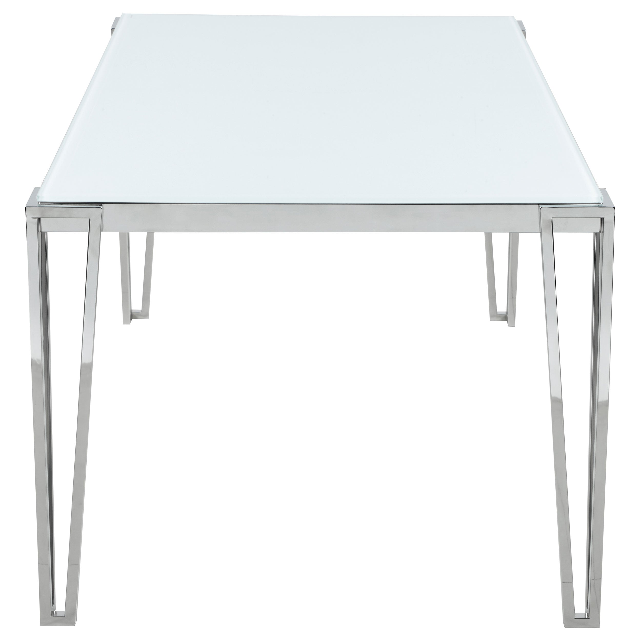 Pauline Rectangular Dining Table with Metal Leg White and Chrome