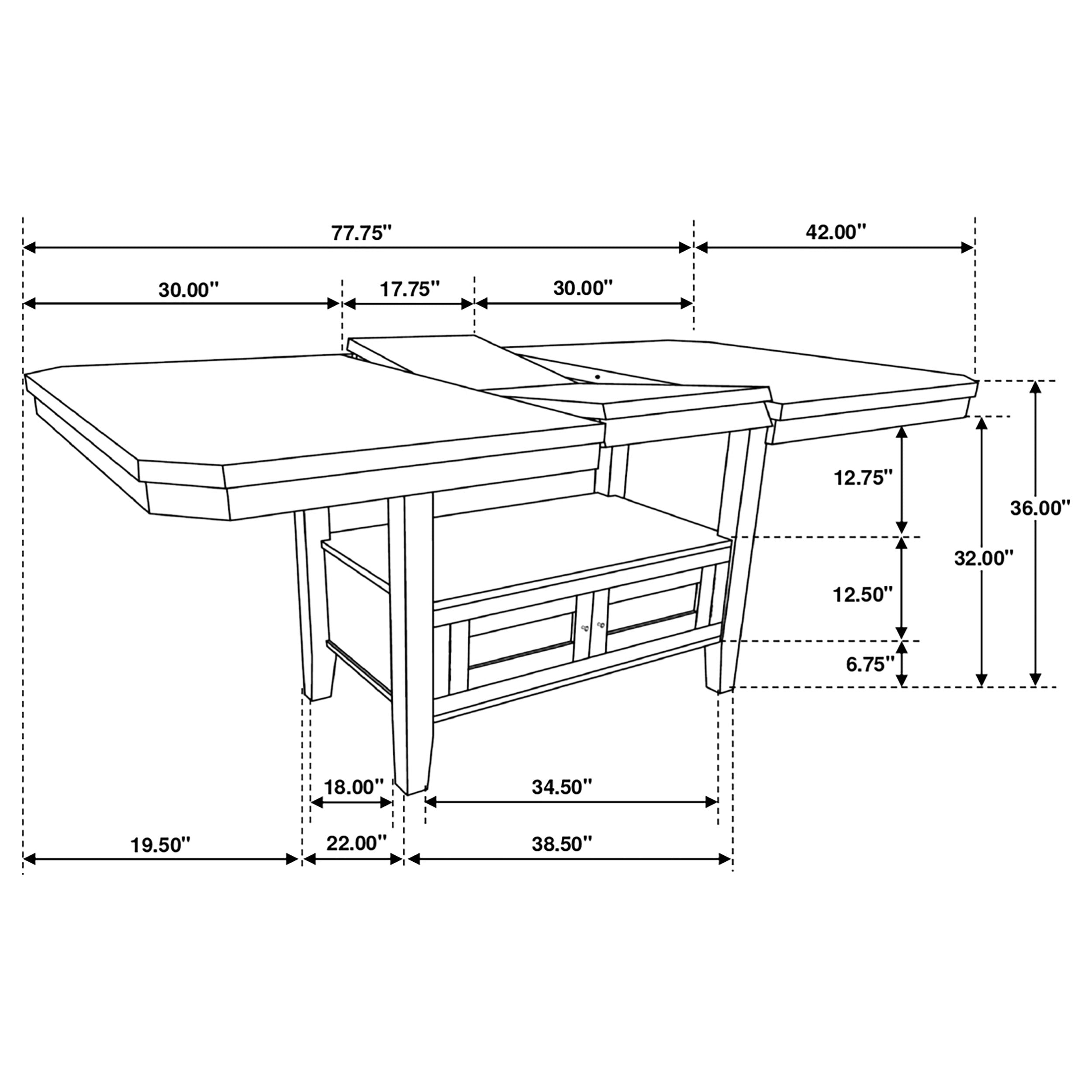 Prentiss Rectangular Counter Height Table with Butterfly Leaf Cappuccino