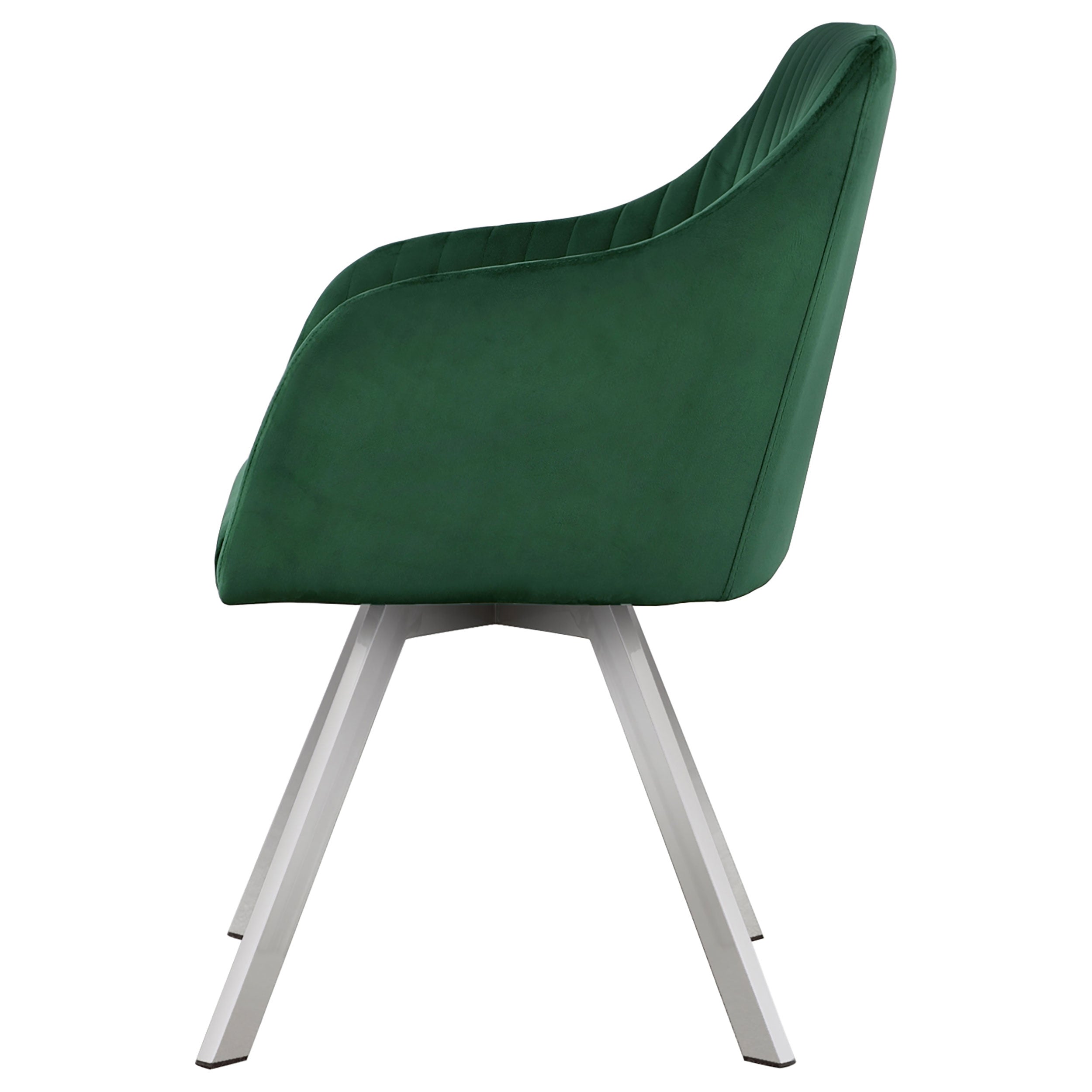 Arika Channeled Back Swivel Dining Chair Green