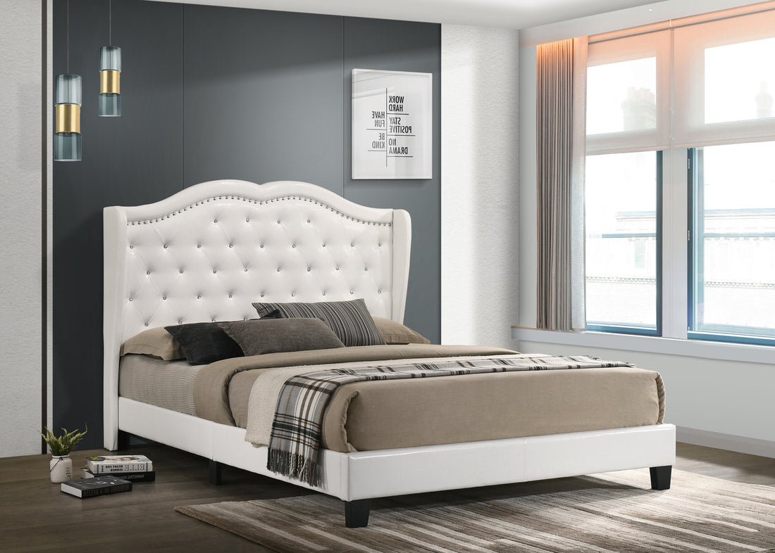 Paradise2 White - Full, Queen, King  *PLATFORM BED*