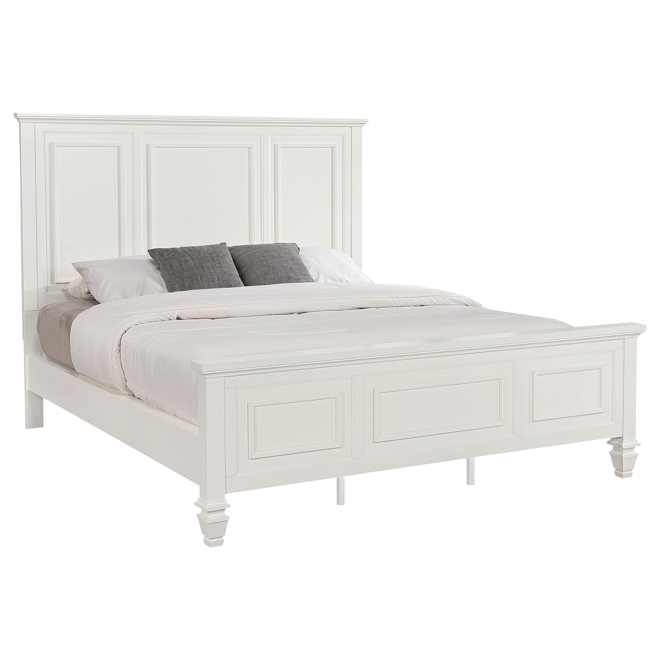 Sandy Beach 63-inch Eastern King Wood Panel Bed Cream White