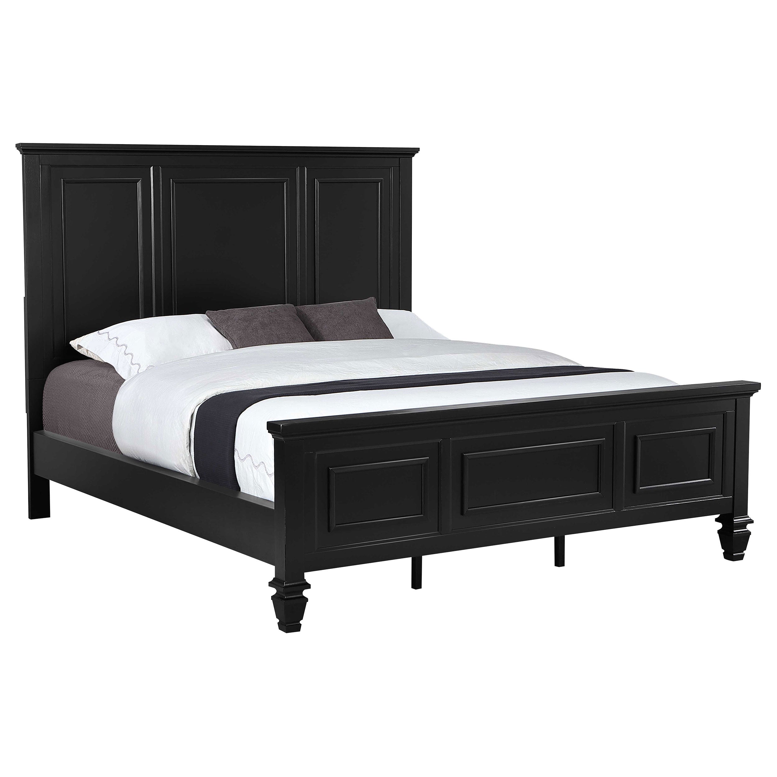 Sandy Beach 63-inch Eastern King Wood Panel Bed Black