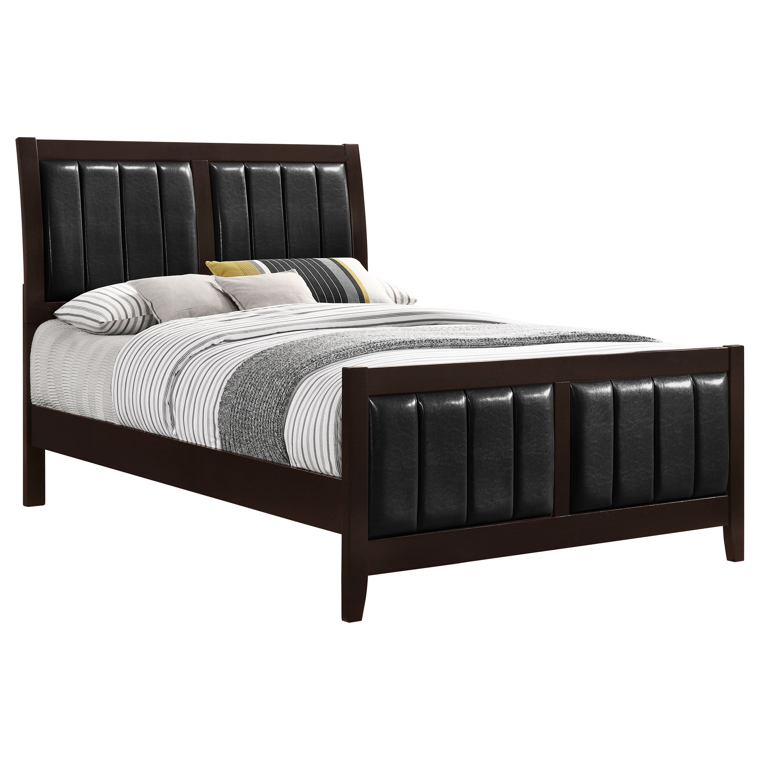 Carlton  Upholstered Bed Cappuccino and Black