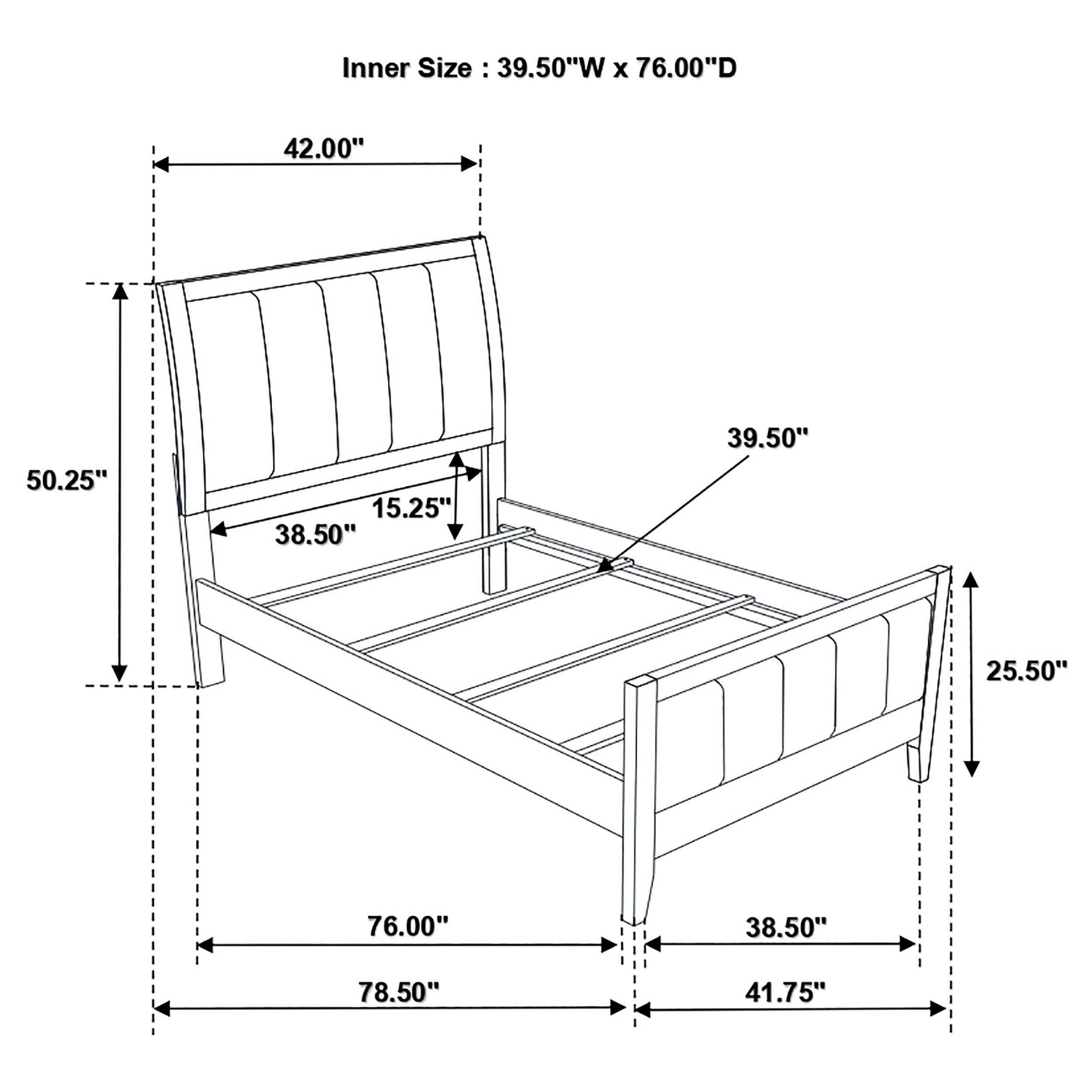 Carlton Bedroom Set with Upholstered Headboard Cappuccino