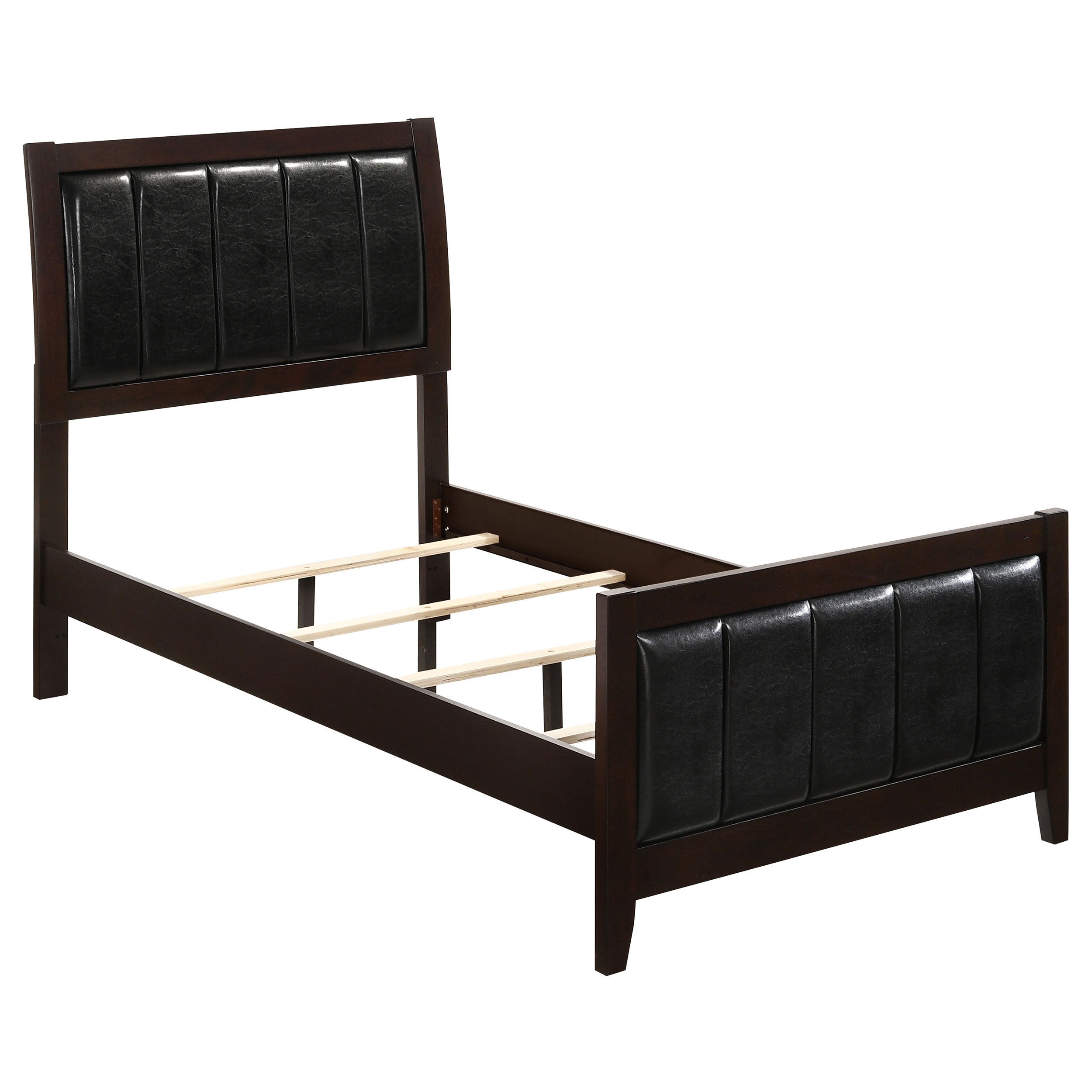 Carlton  Upholstered Bed Cappuccino and Black