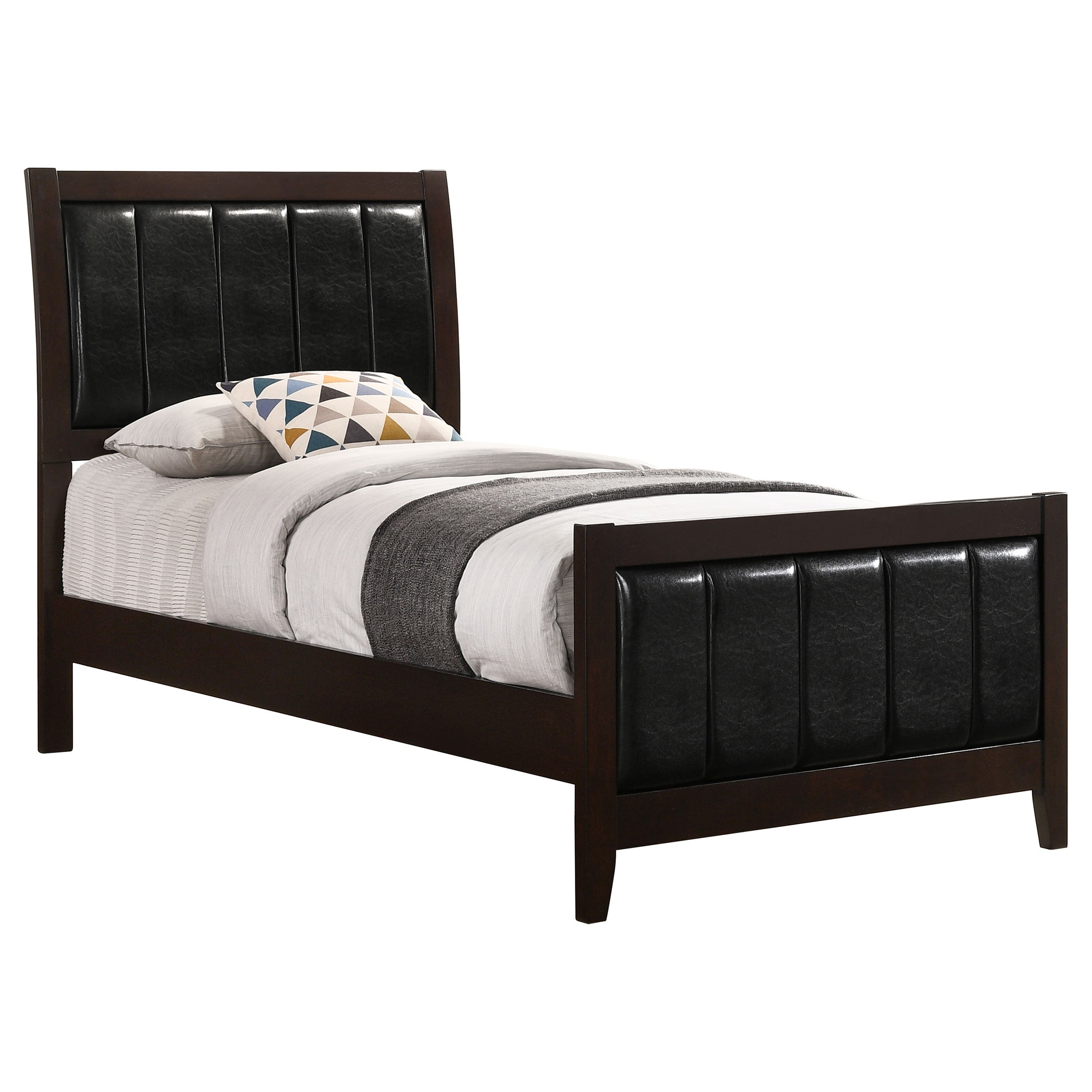 Carlton  Upholstered Bed Cappuccino and Black