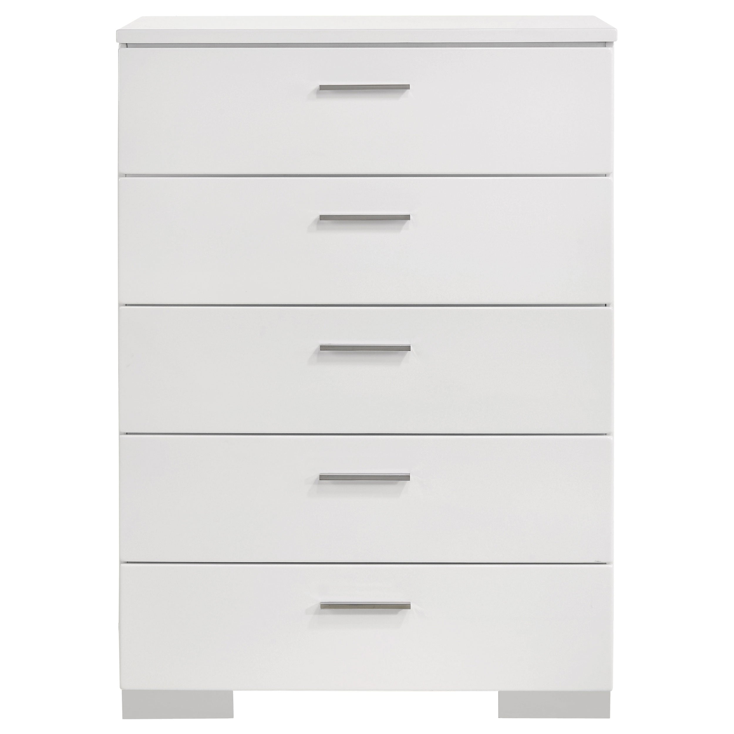 Felicity 5-drawer Chest Glossy White