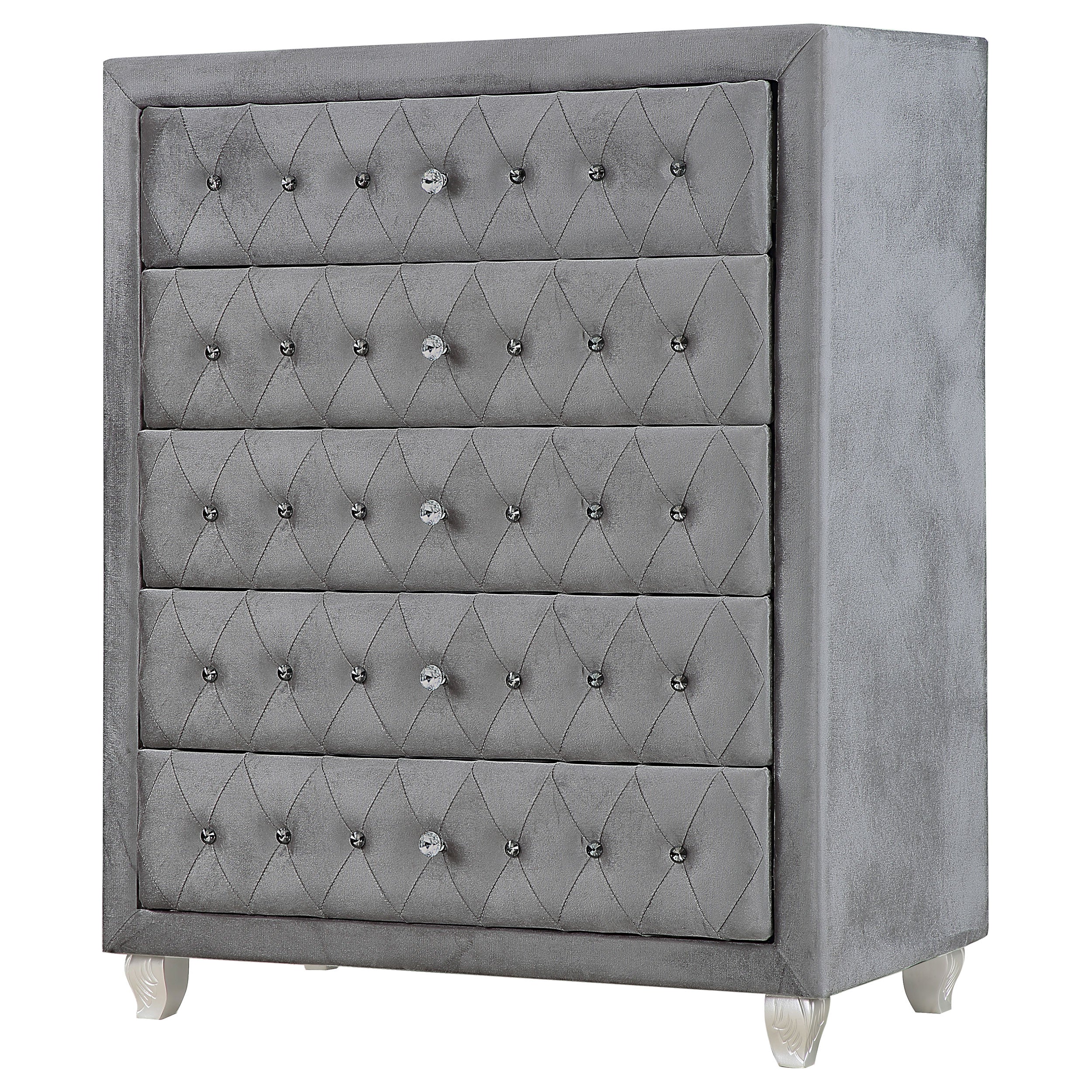 Deanna 5-drawer Rectangular Chest Grey