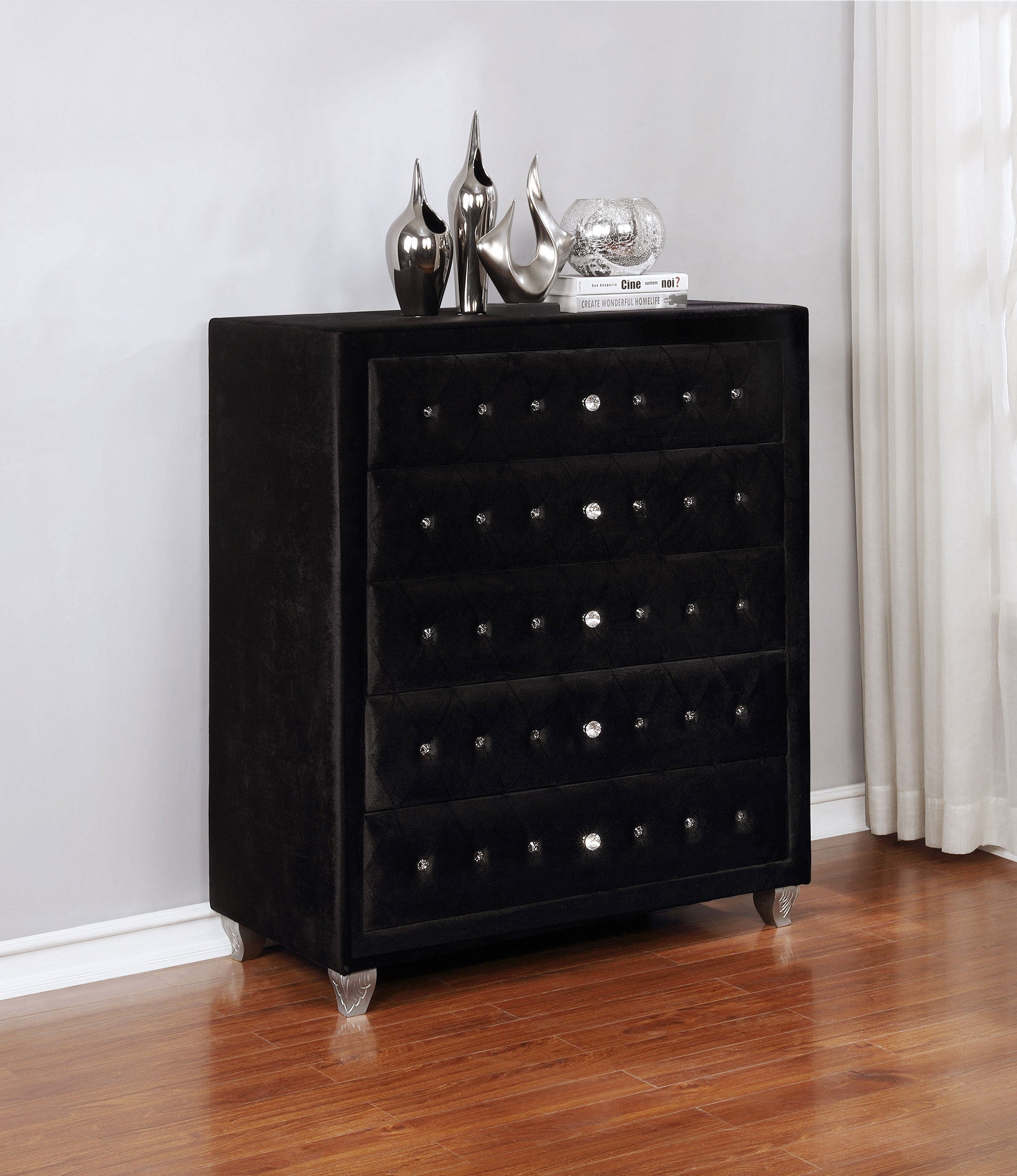 Deanna Deanna 5-drawer Rectangular Chest Black