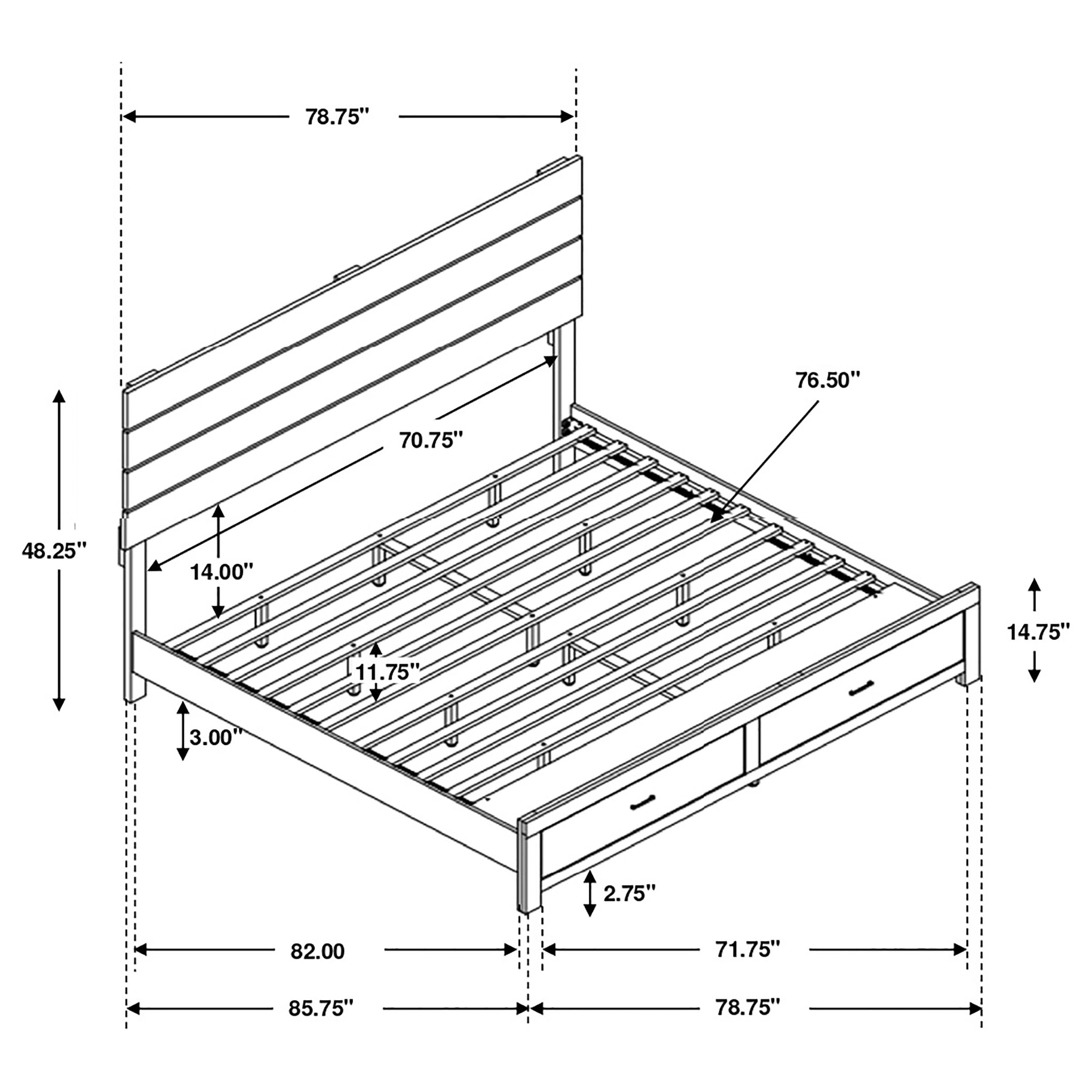 Brantford  Storage Bed Barrel Oak