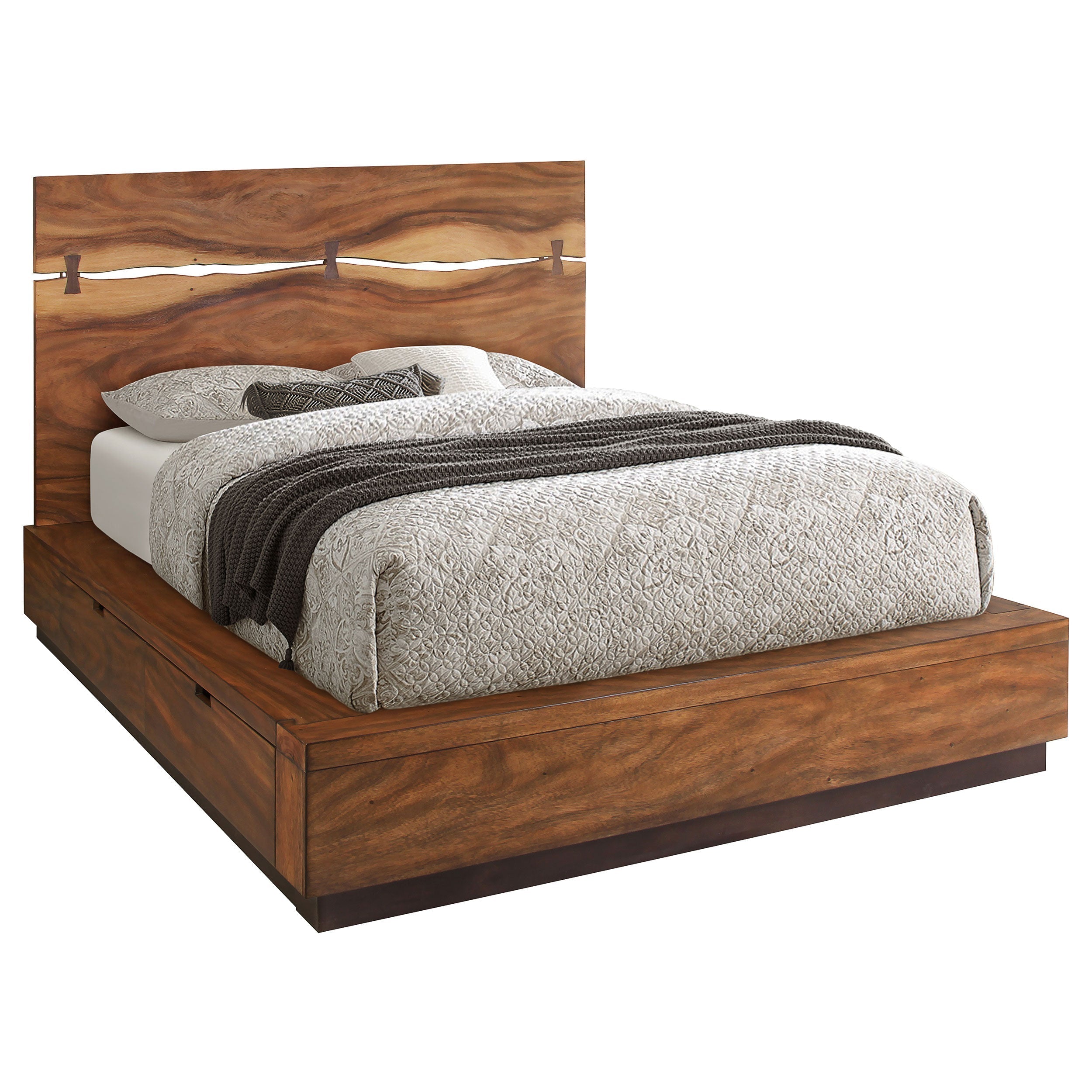 Winslow Storage  Bed Smokey Walnut and Coffee Bean